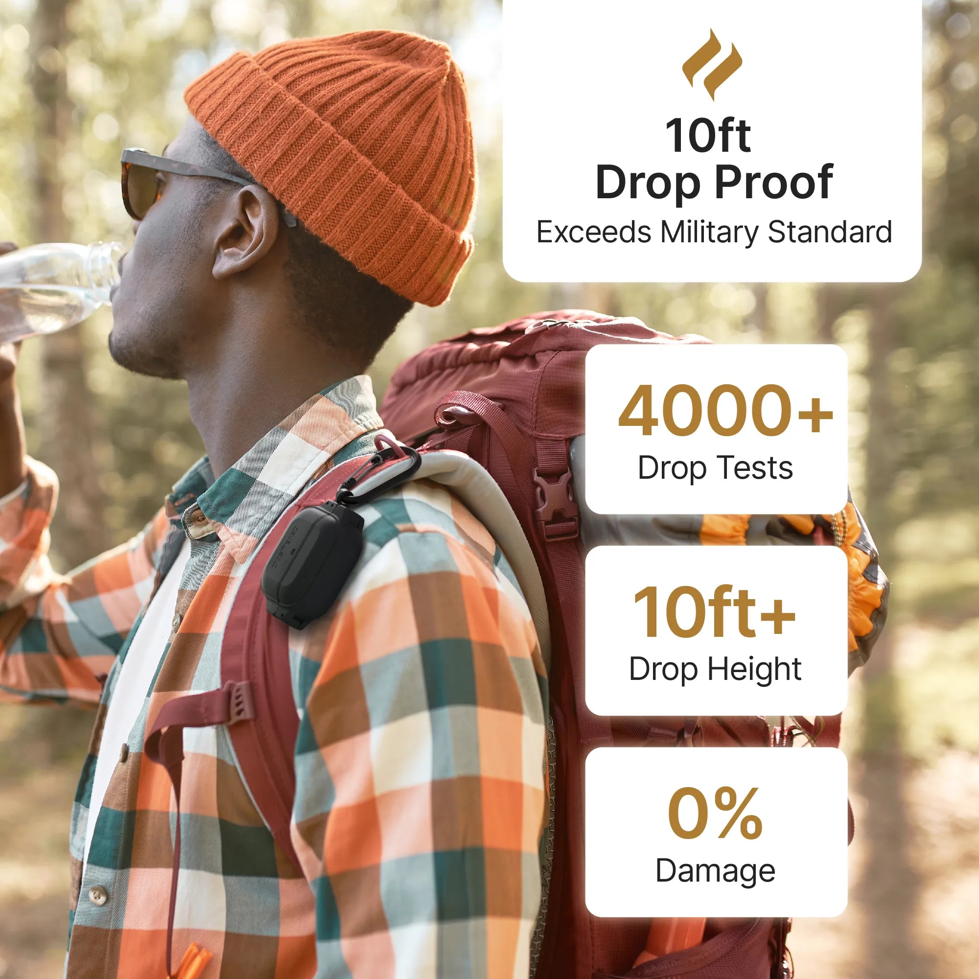 Apple AirPods (3rd Generation) with 330ft Waterproof Protective Case & Carabiner Clip - Wireless Earbuds for Running, Gym, Travel & Outdoor Activities