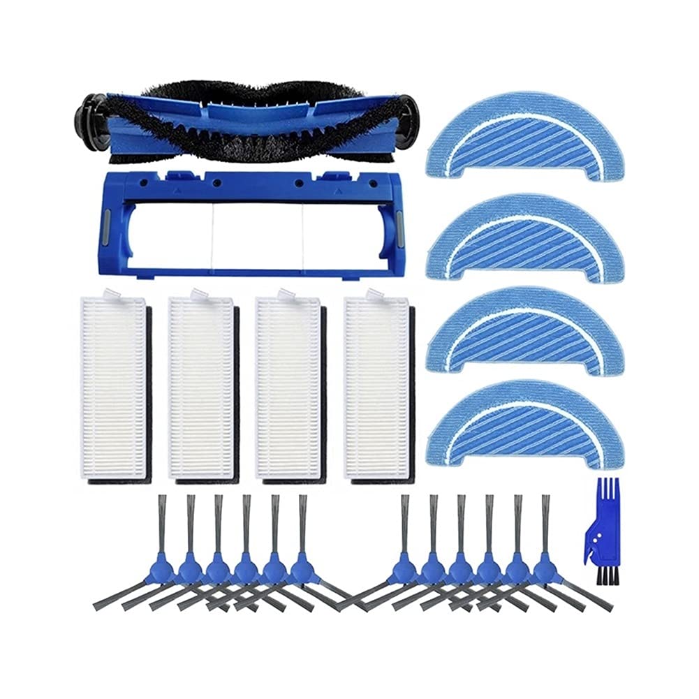 **Conga 1090 Robot Vacuum Cleaner Replacement Parts Kit - HEPA Filter, Main Roller Brush, Mop Cloth & Side Brushes (Blue) | Compatible Accessories for Efficient Cleaning**    *(Perfect for Home, Office & Pet Hair Removal - Extend Your Robot Vacuum's Lifespan!)*