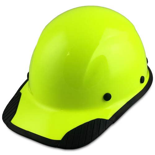 Texas America Safety DAX Fiberglass Composite Cap Style Hard Hat - ANSI Certified, Hi-Viz Lime with Protective Edging - Lightweight Safety Helmet for Construction, Industrial & Warehouse Work