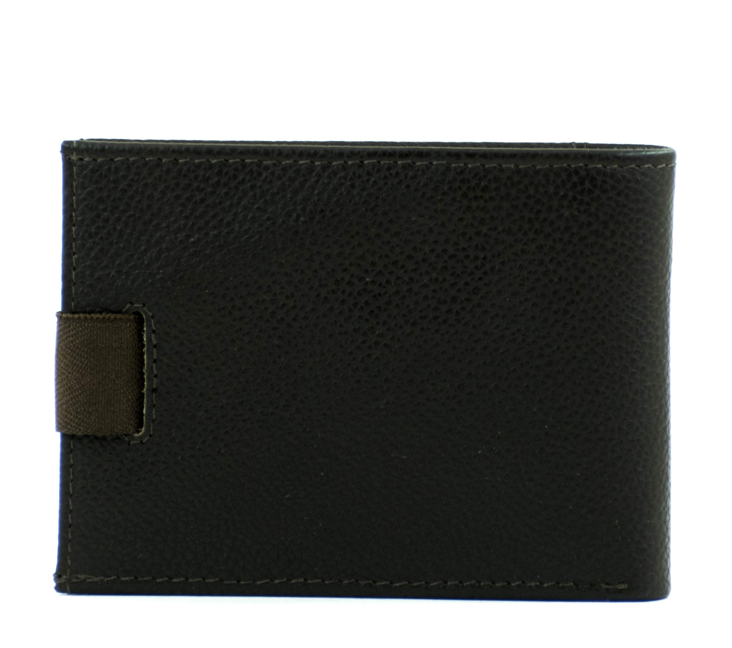 OVERDOSE Men's Ultra Slim Bifold Leather Wallet - RFID Blocking, ID Window & Card Holder - Premium Brown Leather Wallet with Lock Strap & Pocket Chain - Perfect for Everyday Carry, Travel & Business Use