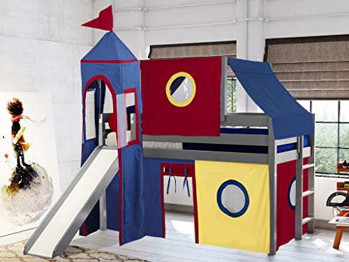 Gray With Red Blue and Yellow