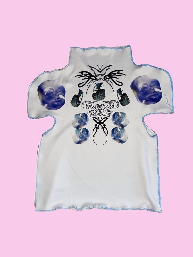Lovevop Women's Chic Mack Neck Printed Fitted T-Shirt - Stylish Casual Top for Everyday Wear, Date Nights & Office Outfits