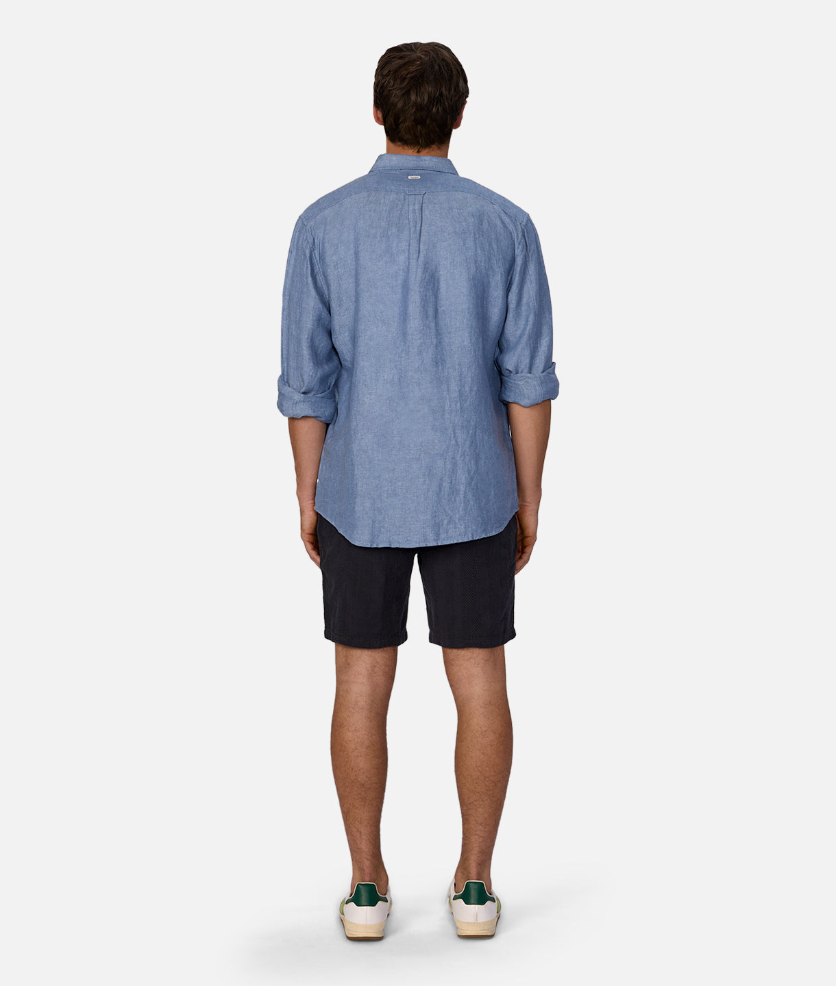 Trinidad Linen Blend Long Sleeve Shirt in Dark Chambray - Size 24 | Comfortable & Stylish Casual Wear for Men | Perfect for Office, Travel & Outdoor Activities