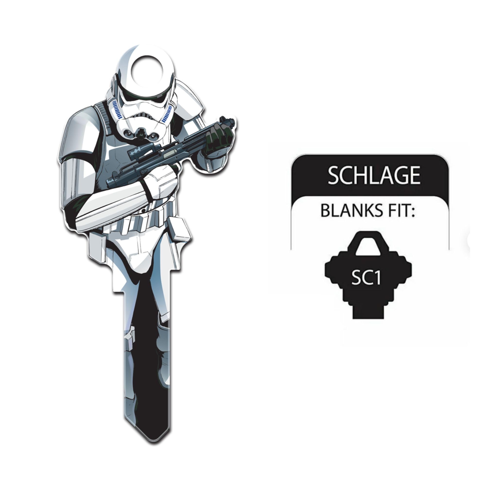 SC1 Key Blanks - Stormtrooper Full Body Design for Key Duplication - Perfect for Key Cutting, Home Security, and Star Wars Fans