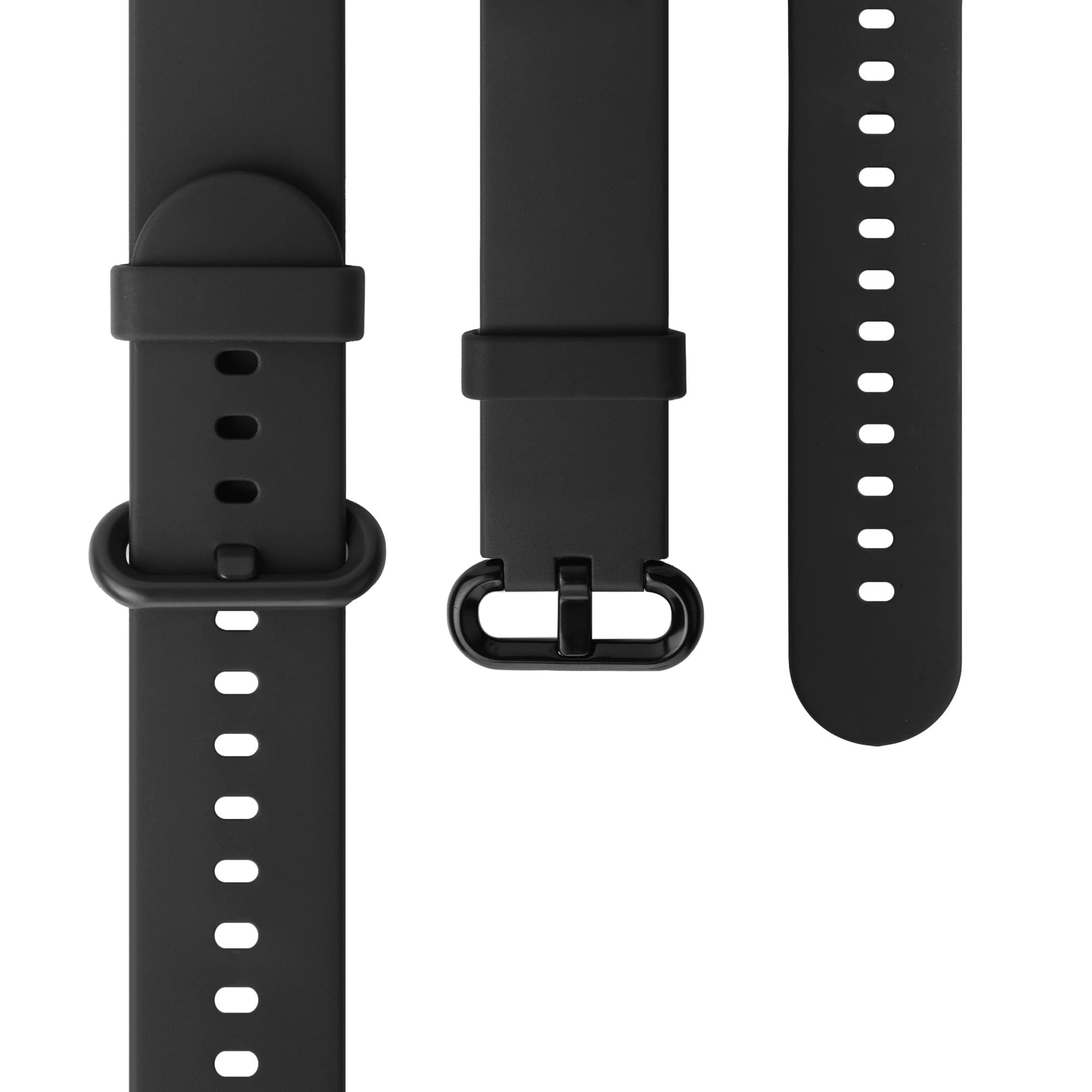kwmobile 2-Pack Silicone Replacement Watch Straps Compatible with Xiaomi Mi Watch Lite & Redmi Watch - Soft Durable Adjustable Bands in Black & Dark Blue - Perfect for Sports, Workouts & Everyday Wear