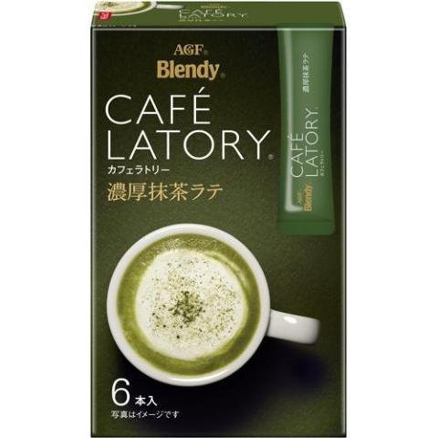 AGF Blendy Cafe Latory Rich Matcha Latte Powder - 3 Boxes (30 Sticks) | Instant Japanese Green Tea Drink for Home, Office & Travel