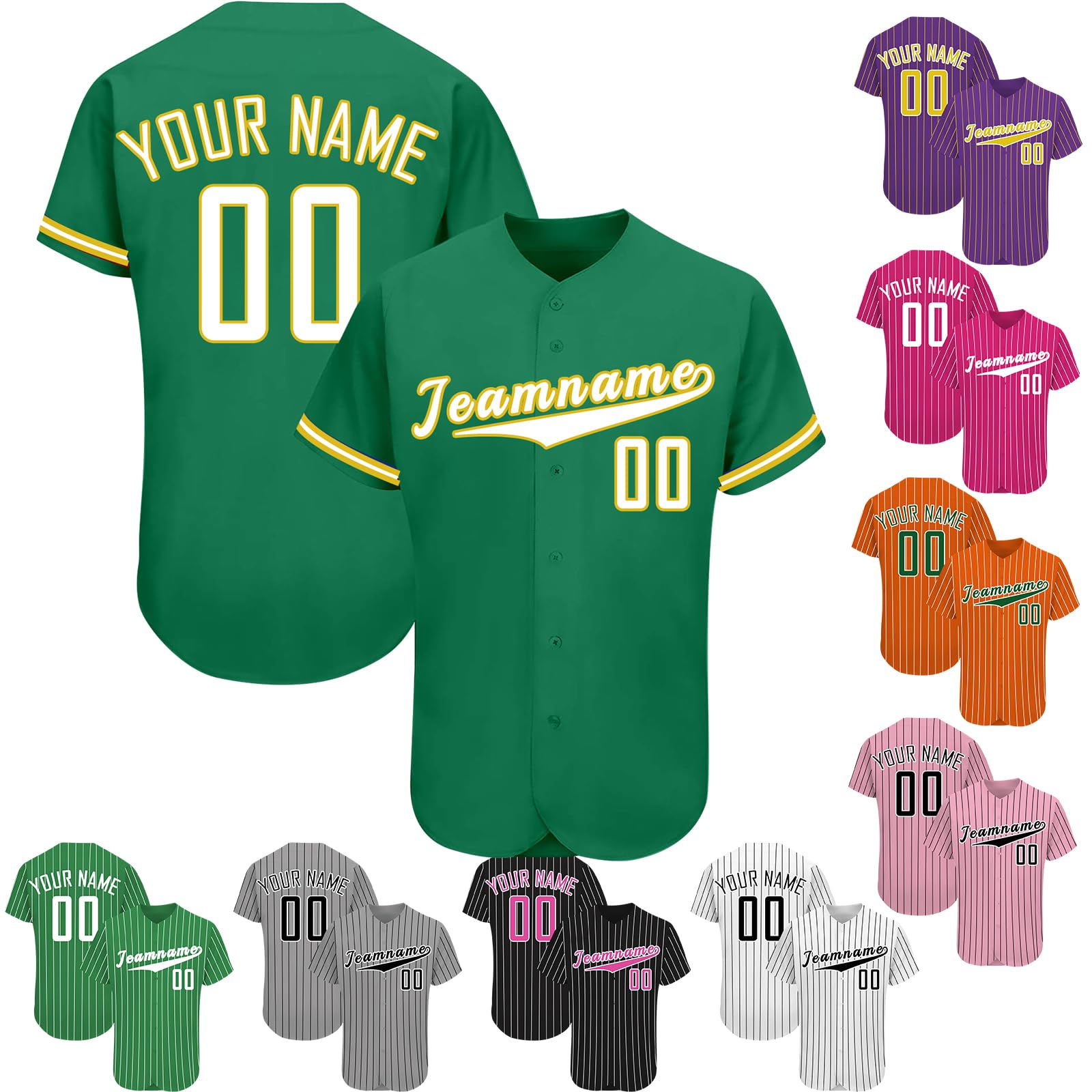Custom Personalized Baseball Jerseys for Men, Women & Kids - Button Down Sports Tee Shirts with Print Name & Numbers - Perfect for Team Uniforms, Fan Gear & Game Day Outfits