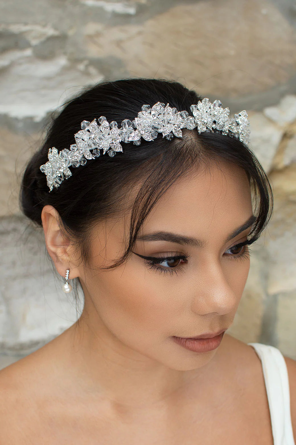 Edwina Silver Crown with Clear Crystals - Elegant Tiara for Brides, Prom Queens & Pageants | Perfect for Weddings, Cosplay & Special Occasions