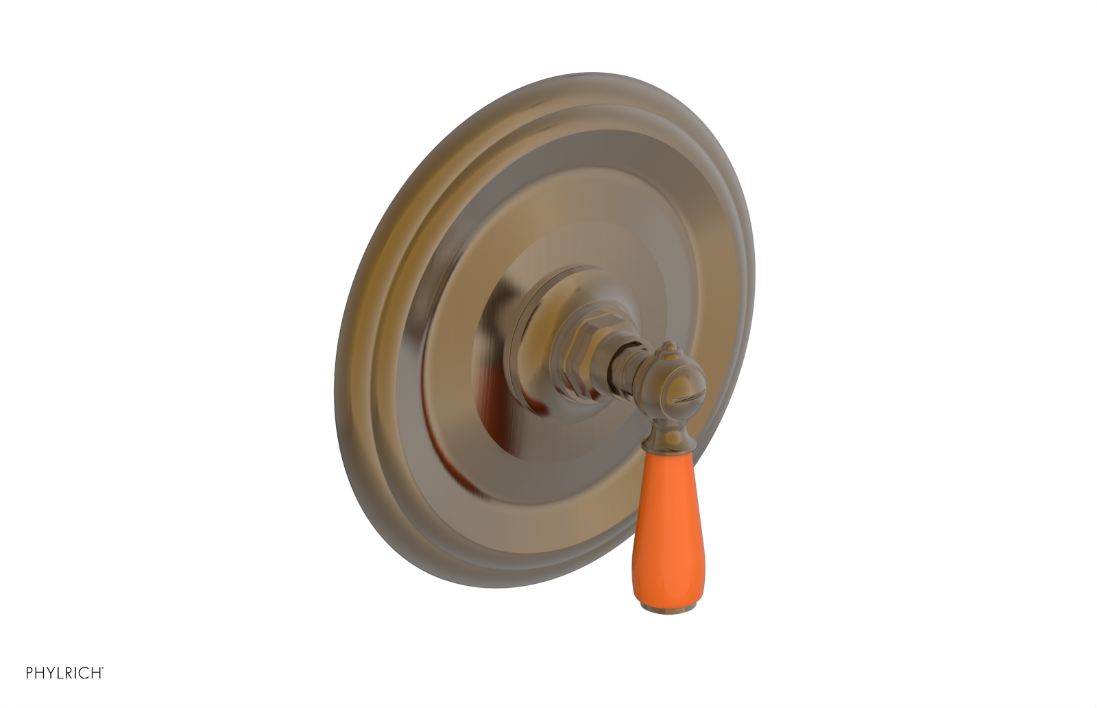 Jamestown Thermostatic Shower Trim with Lever Handle & Orange Accents - Model 4 735 | Modern Bathroom Upgrade for Spa-Like Experience