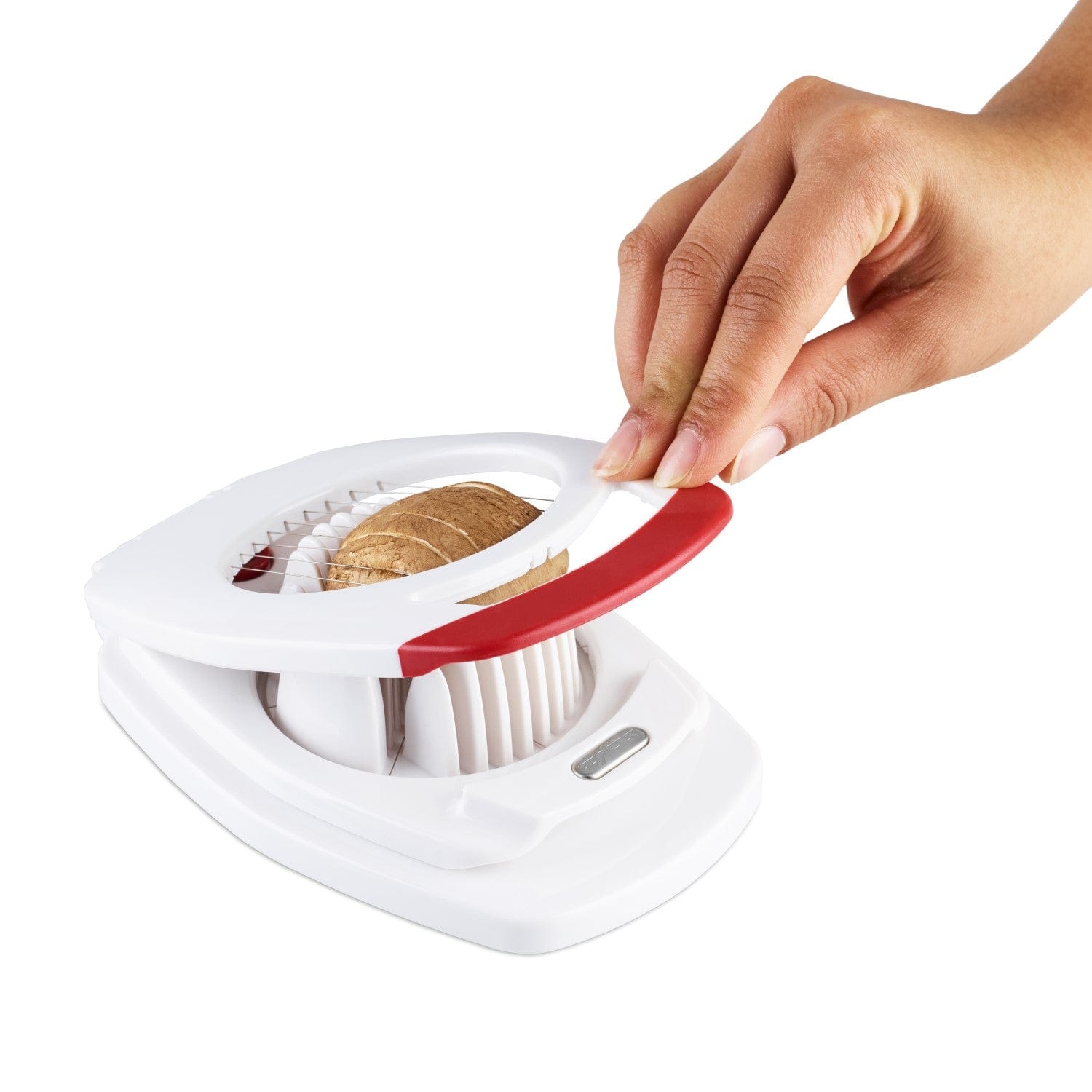Zyliss Egg Cutter - Non-Slip Stainless Steel Egg Slicer & Wedger with Built-in Shell Piercer - Perfect for Salads, Sandwiches, and Breakfast Meal Prep