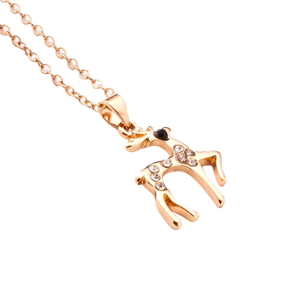 Elegant Crystal Fawn Pendant Necklace for Women - Long Bar Statement Jewelry for Parties, Weddings & Everyday Wear