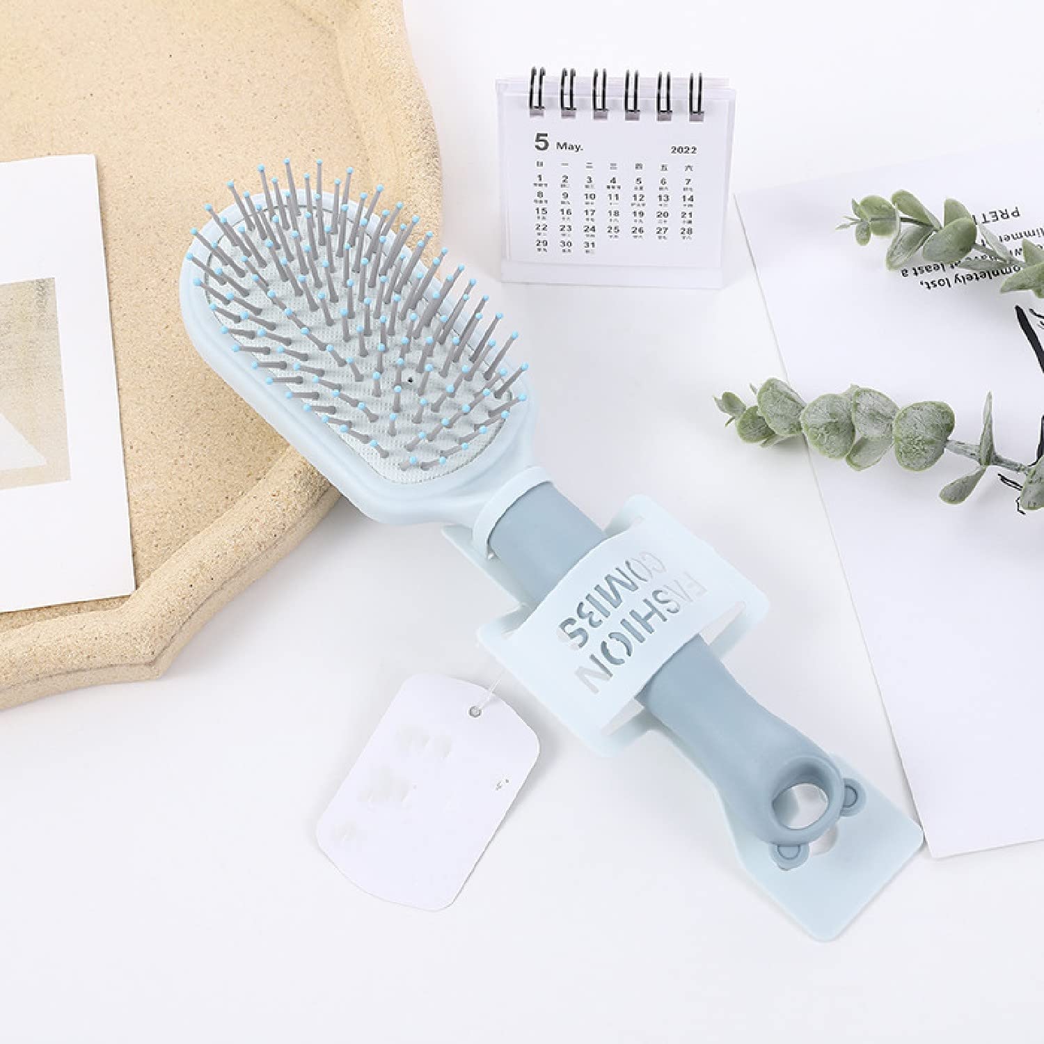 **DANSR Pro Wooden Detangling Hair Brush - Natural Paddle Hairbrush for Women, Men & Kids - Stimulates Scalp, Reduces Breakage & Adds Shine - Perfect for Wet, Dry or Curly Hair (1-Pack, Blue)**