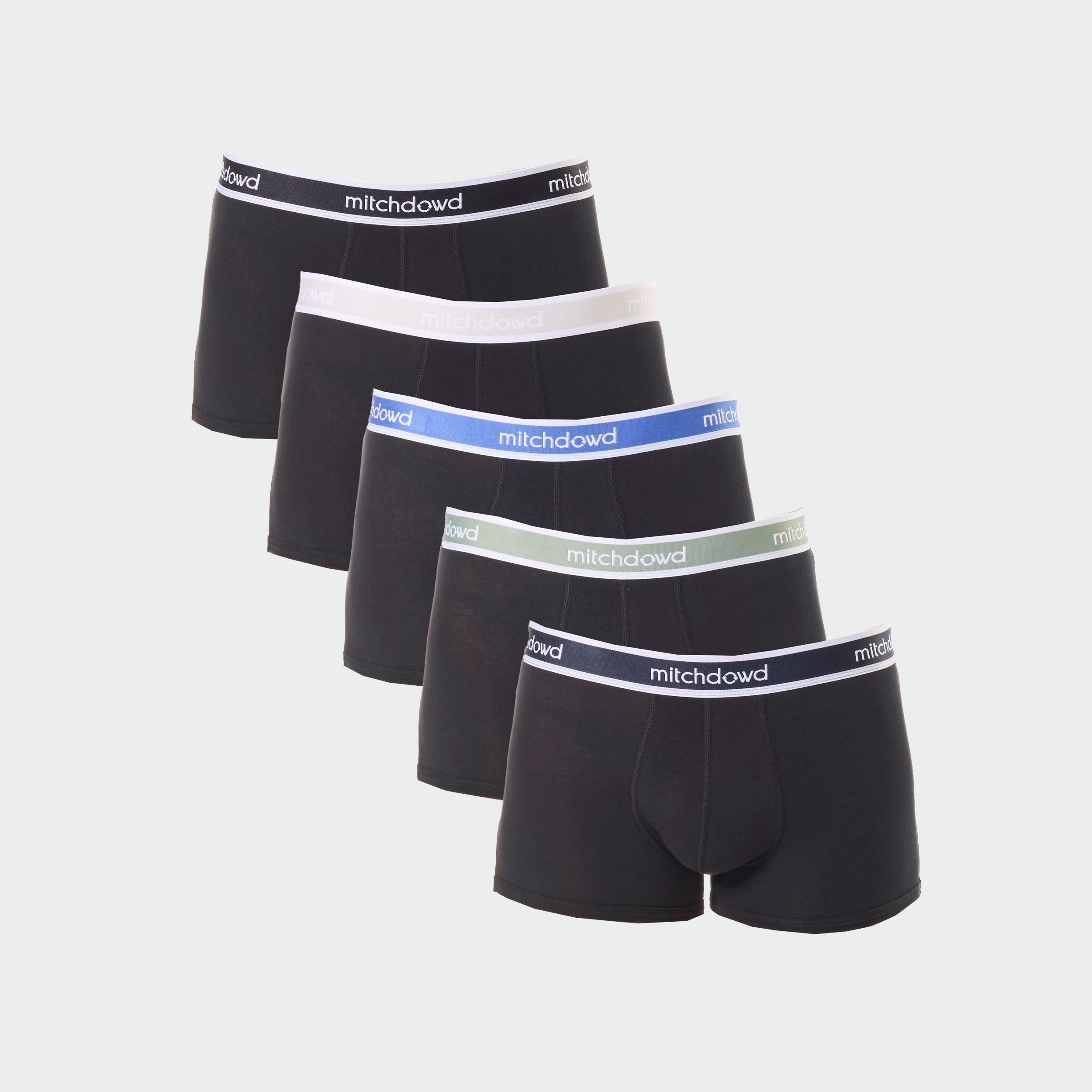 Men's Plain Cotton Trunk Underwear 5-Pack - Soft Breathable Boxer Briefs for Everyday Comfort | Black | Ideal for Workout, Lounge & Sleep