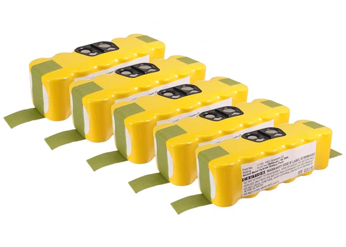 Synergy Digital Ni-MH 14.4V 3500mAh Replacement Batteries for iRobot Roomba 800 Series - 5-Pack SDR80501 Combo - High Capacity Vacuum Cleaner Battery Set for Long-Lasting Cleaning Performance - Perfect for Home, Office, and Pet Hair Removal