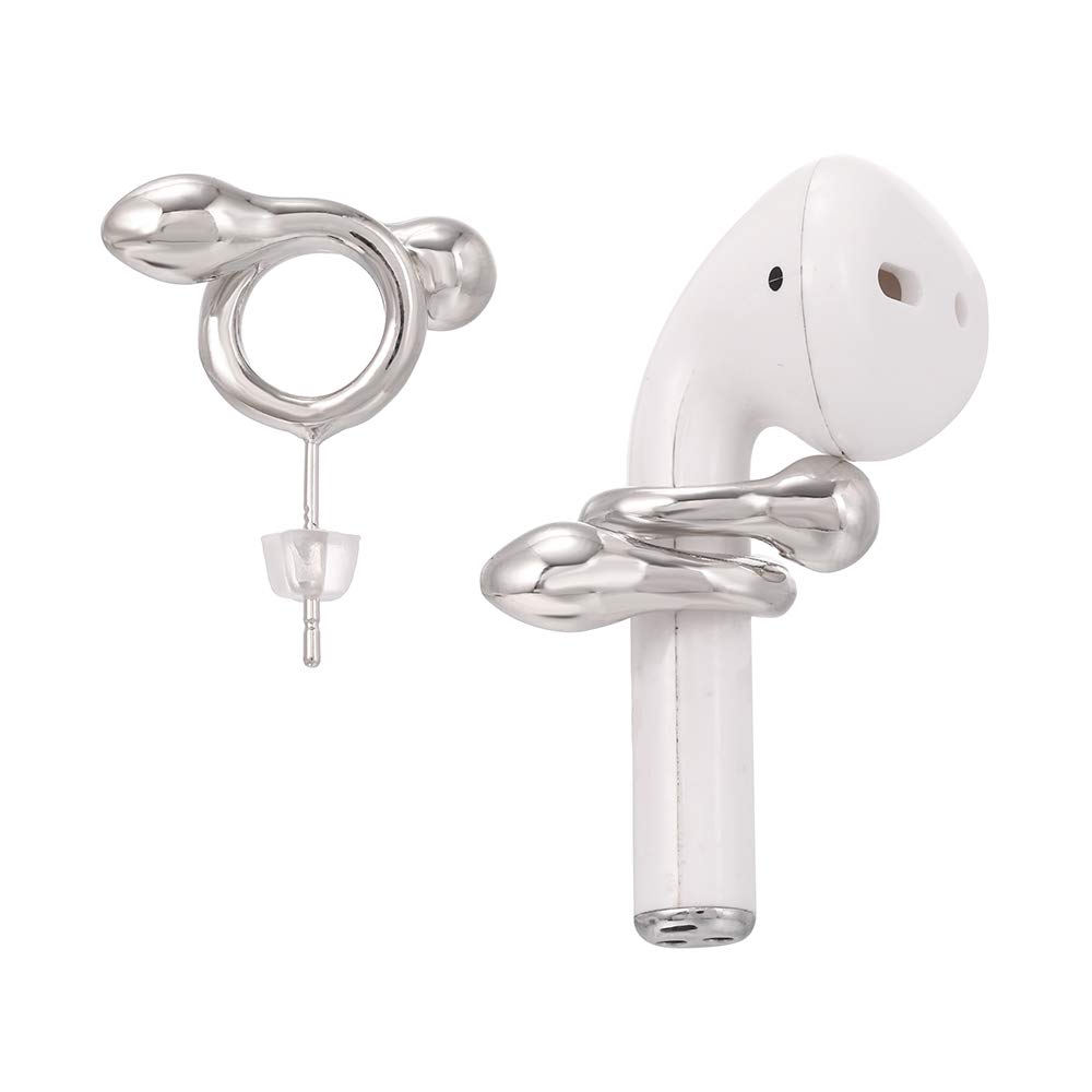 EZICOK Anti-Lost Ear Hooks for AirPods Pro/2/1 - Silver Snake Design, Secure Fit Sports Ear Clips, Wireless Earbud Accessories for Running, Workouts & Active Lifestyles