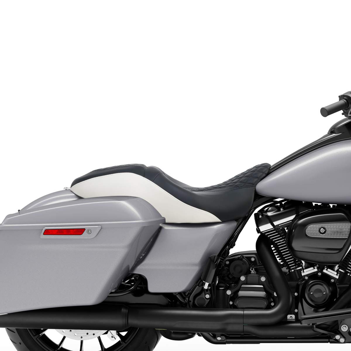 Premium Black Motorcycle One-Piece Two Up Rider & Passenger Seat for Harley Touring Road King Electra Street Glide CVO Tri-Glide 2009-2023 (Style 5) - Comfortable Long Distance Riding & Cruising Accessory