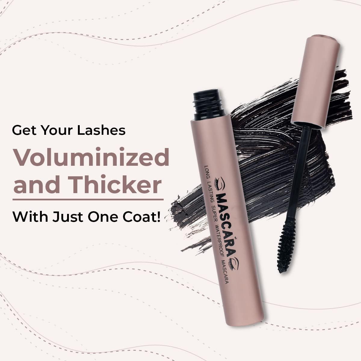 Syfer Dense Mascara - Lengthening, Smudge Proof & Water Resistant | Liquid Lash Extending Tubing Formula | No Clumps, No Flakes | Full-Size Black Mascara for Women (9ml) | Perfect for Daily Wear, Special Occasions & Water Activities
