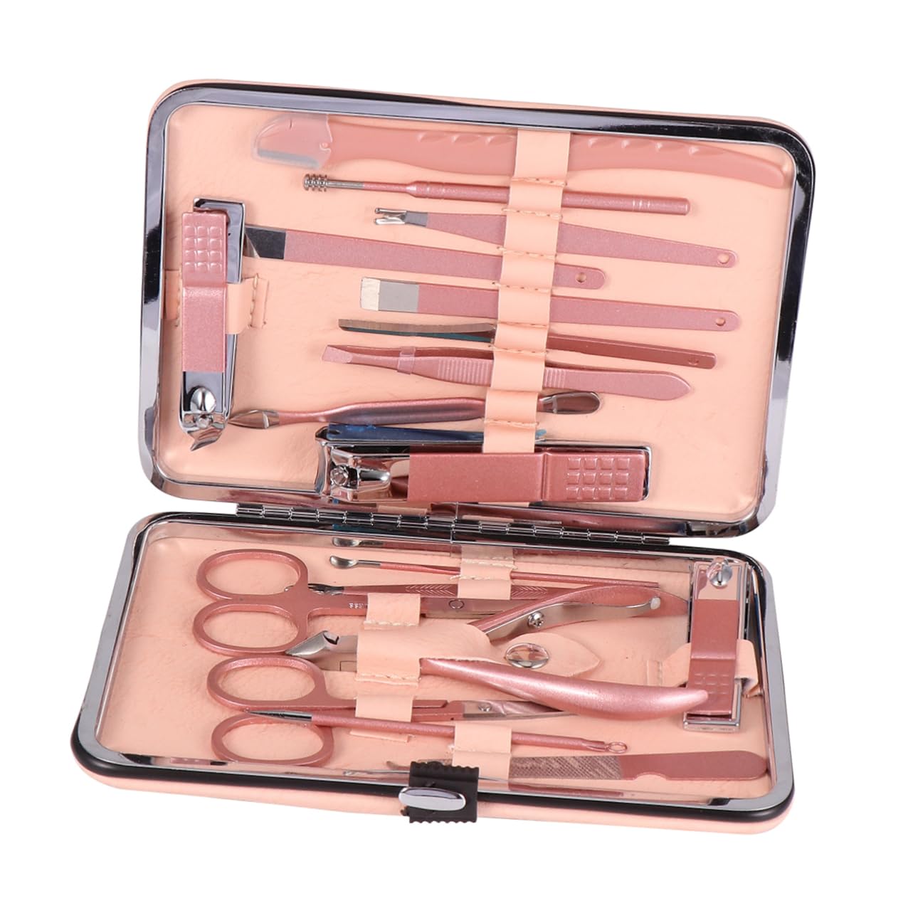 18-Piece Professional Manicure & Pedicure Kit - Stainless Steel Nail Scissors, Cuticle Cutter, Rose Gold Nail Slicer - Complete Nail Care Set for Salon & Home Use - Perfect for DIY Nail Art and Foot Care
