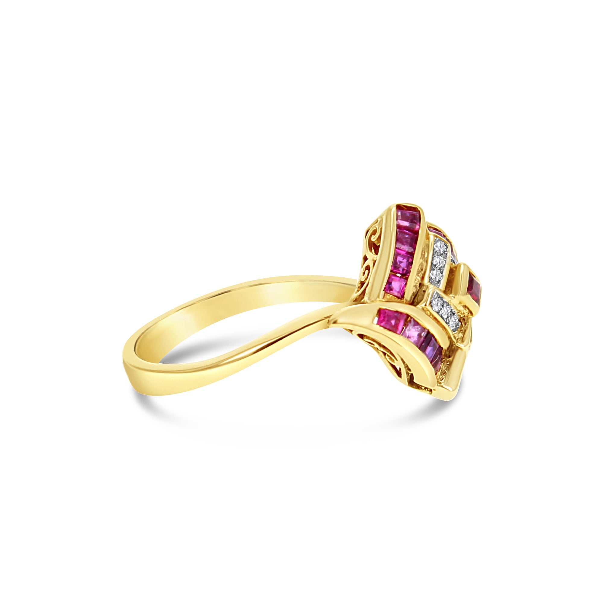 Exquisite 0.50ct Ruby & Diamond Cocktail Ring in 14K Yellow Gold - Perfect for Evening Parties, Weddings & Special Occasions