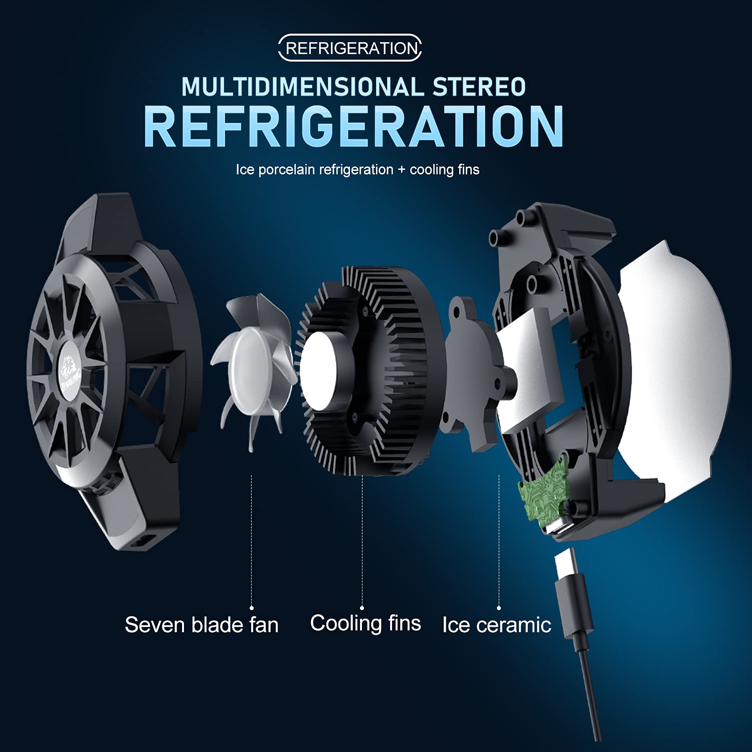 XINMENG Portable Phone Cooler - Fast Cooling Mobile Phone Radiator & Heatsink for Gaming, Streaming (Fits 2.63-3.46 inch Phones) | Perfect for iPhone, Android, Gaming Sessions & Long Video Watching