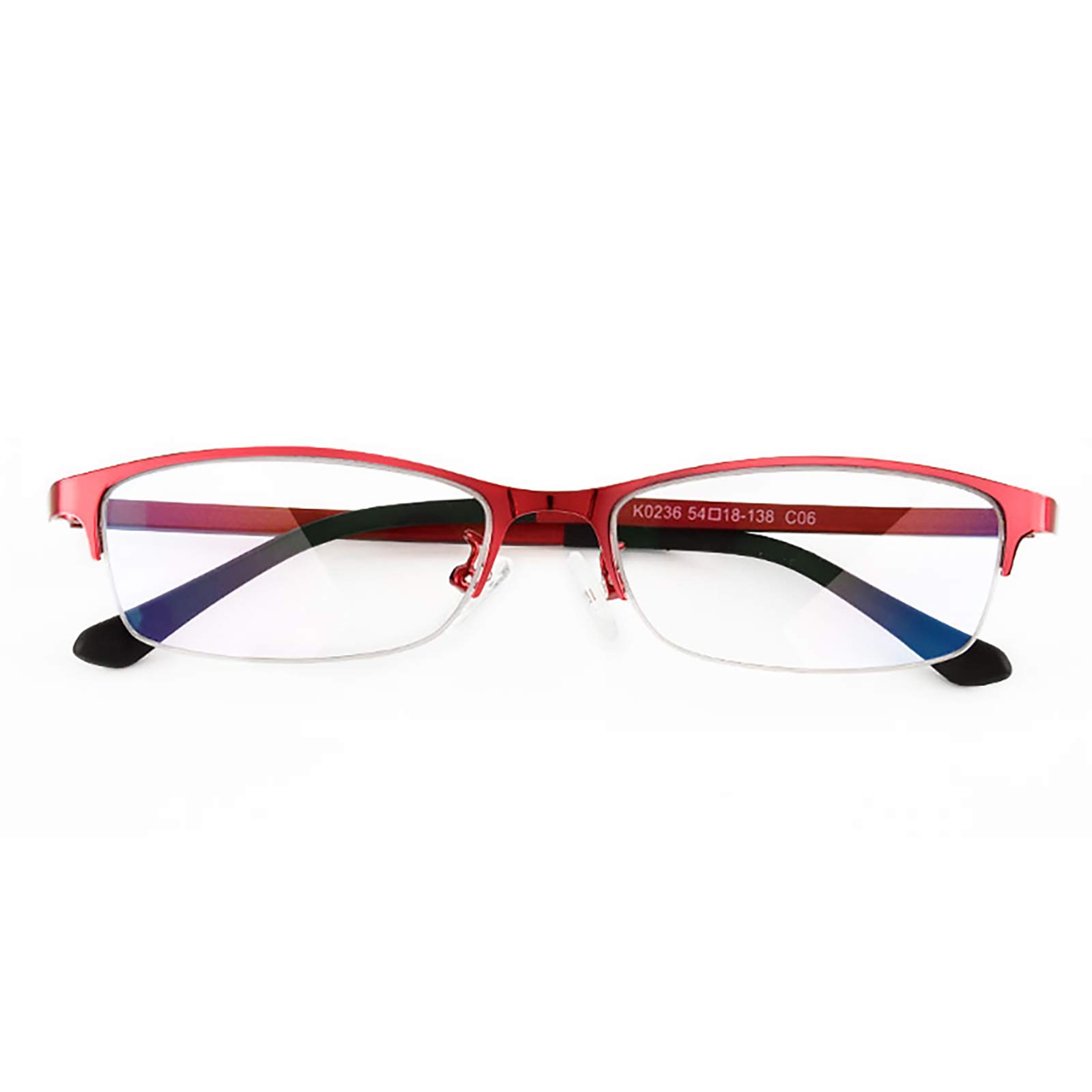Blue Light Blocking Reading Glasses with Anti Glare & UV Protection - Comfortable Half Frame Design for Computer Use, Office Work, and Screen Time (+2 Strength)