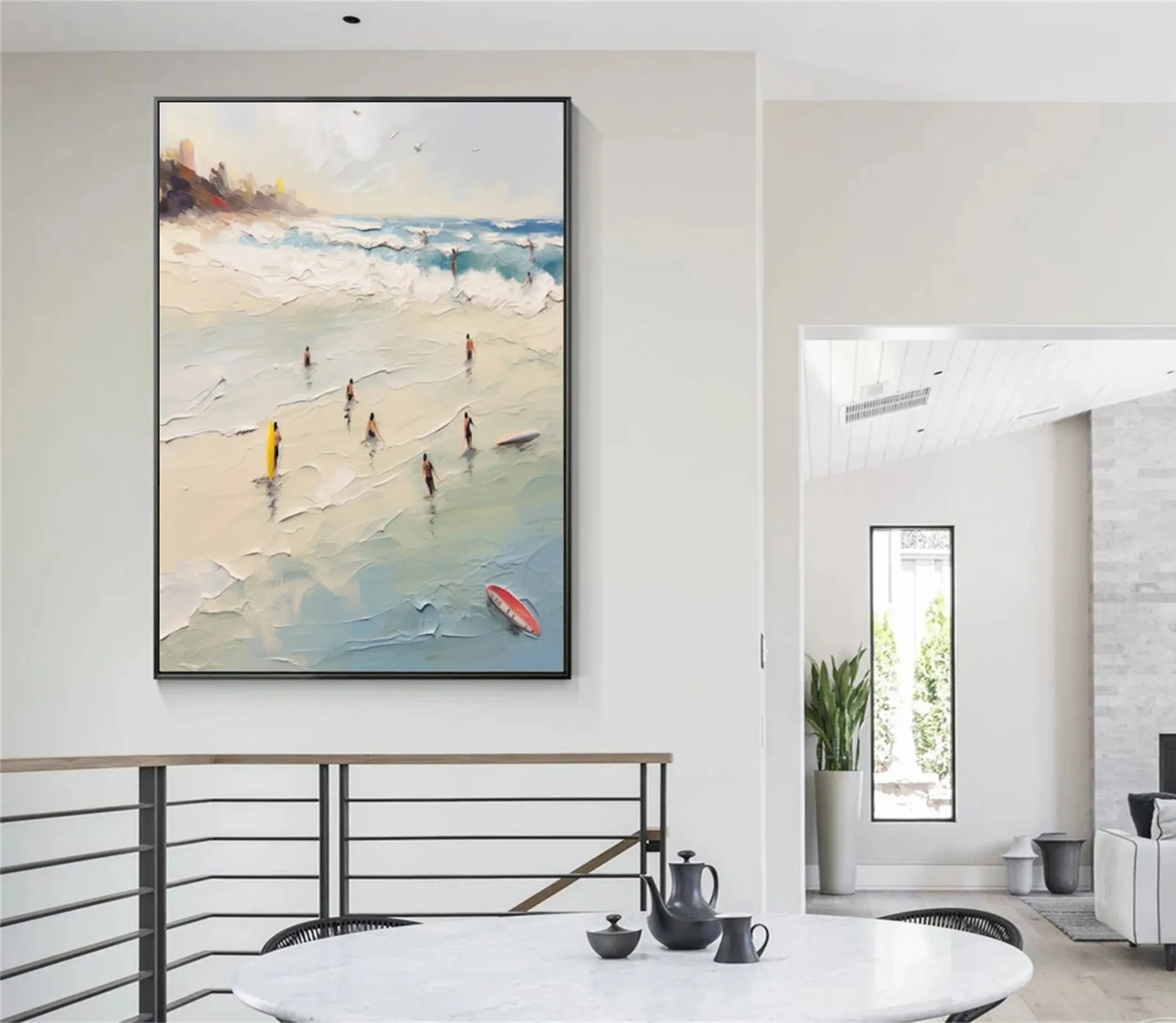 Seascape and Snowy Peak Painting #SP018 - Stunning Landscape Artwork for Home & Office Decor | Perfect for Living Room, Bedroom, or Office Wall