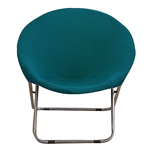 Stretch Moon Chair Cover Slipcover for Round Folding Saucer Chairs - Breathable Elastic Fabric, One Size Fits Most (Teal Blue) - Perfect for Dorm Rooms, Bedrooms, Patio & Outdoor Relaxation