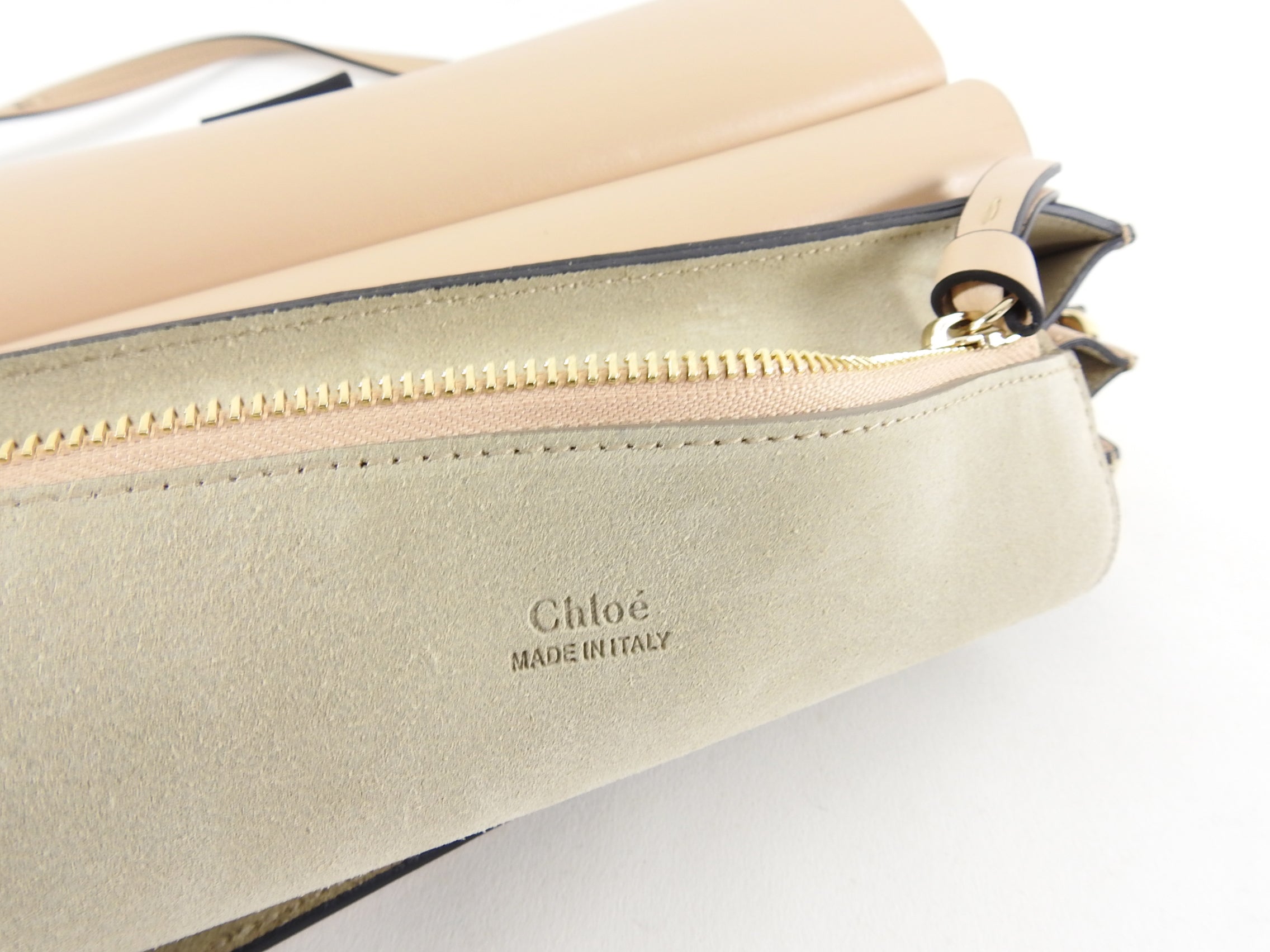 Chloe Faye Medium Shoulder Bag - Beige Suede & Leather Crossbody Purse with Chain Strap | Perfect for Work, Travel & Evening Out