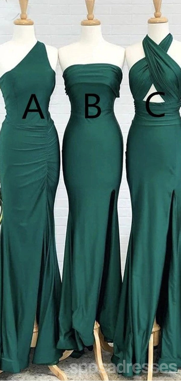 Elegant Mermaid Mismatched Sleeveless Side Slit Long Bridesmaid Dresses - WG909 | Perfect for Beach Weddings, Formal Events & Special Occasions