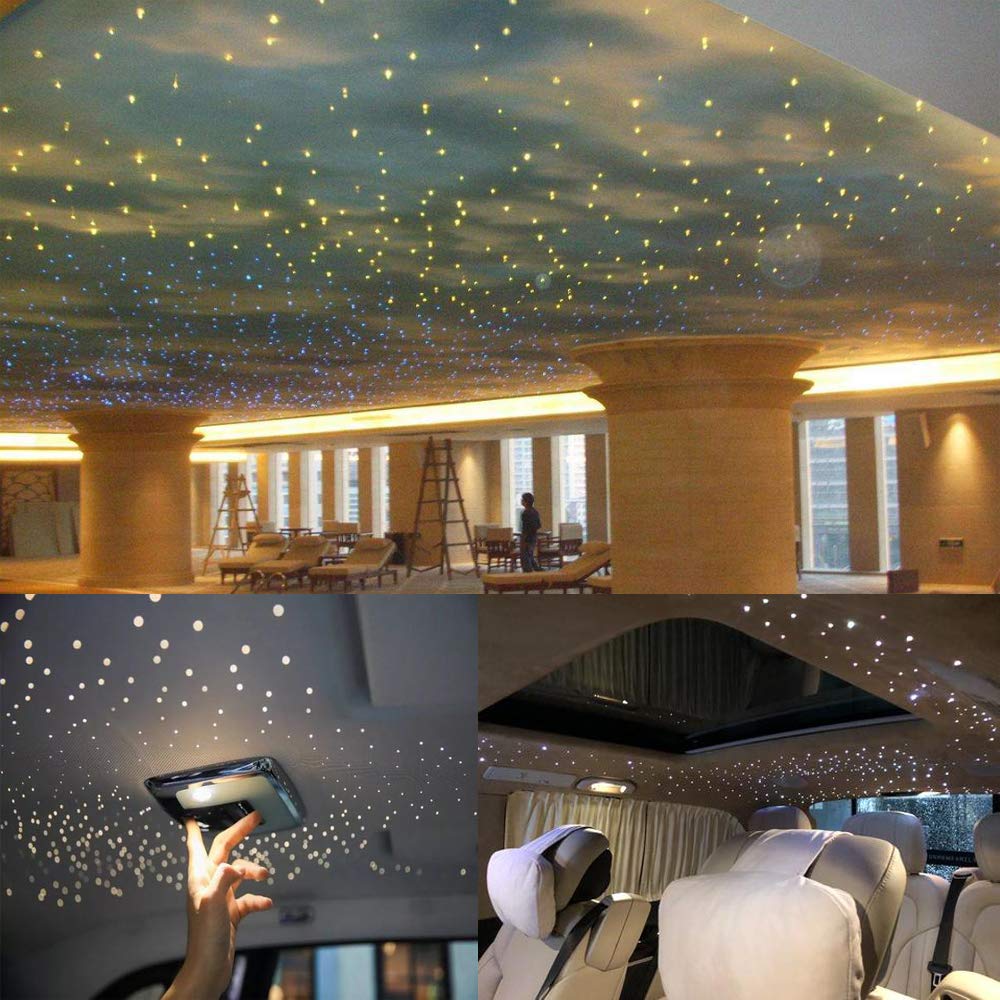 AKEPO 16W RGBW Twinkle Music Fiber Optic Star Ceiling Light Kit with APP & Remote Control - 430pcs 9.8ft/3m Optical Fiber Cable (0.75+1+1.5mm) - LED Light Source for Car, Home, Bedroom & Party Decoration