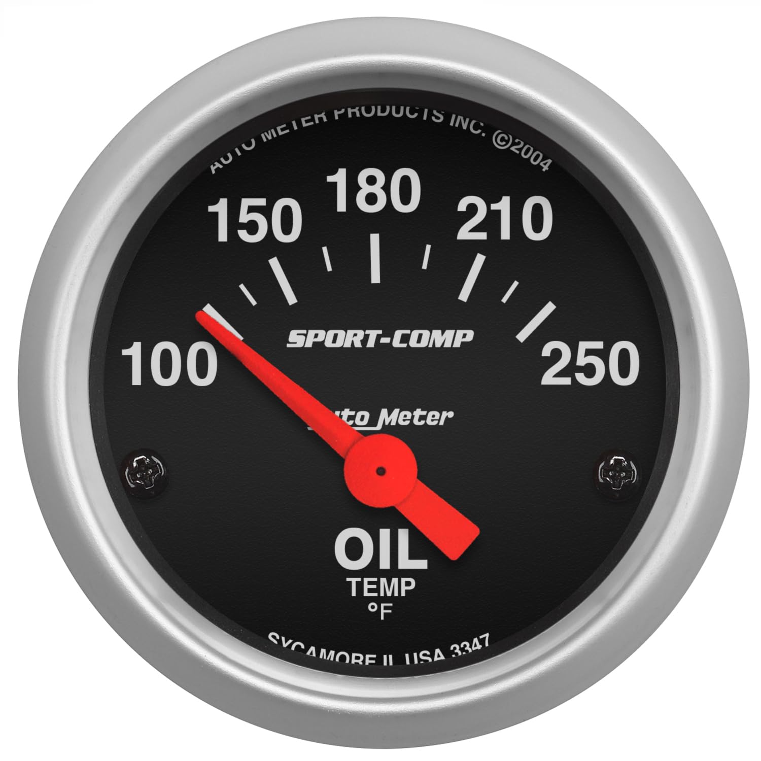 Auto Meter 3347 Sport-Comp Electric Oil Temperature Gauge - High Performance Digital Gauge for Cars, Trucks & Motorcycles - Monitor Engine Oil Temp for Racing, Off-Road & Daily Driving