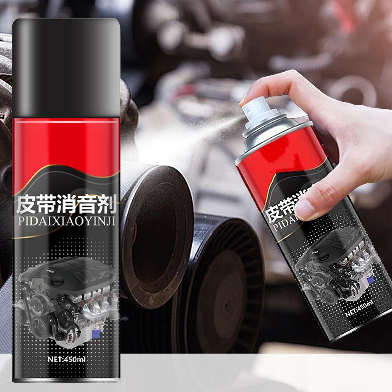 Premium Belt Dressing Spray 450ml - Automotive Belt Noise Reducer & Lubrication Spray | High-Performance Engine Belt Silencer for Smooth, Quiet Operation | Ideal for Car Maintenance, Truck & Heavy Equipment Use in Extreme Temperatures