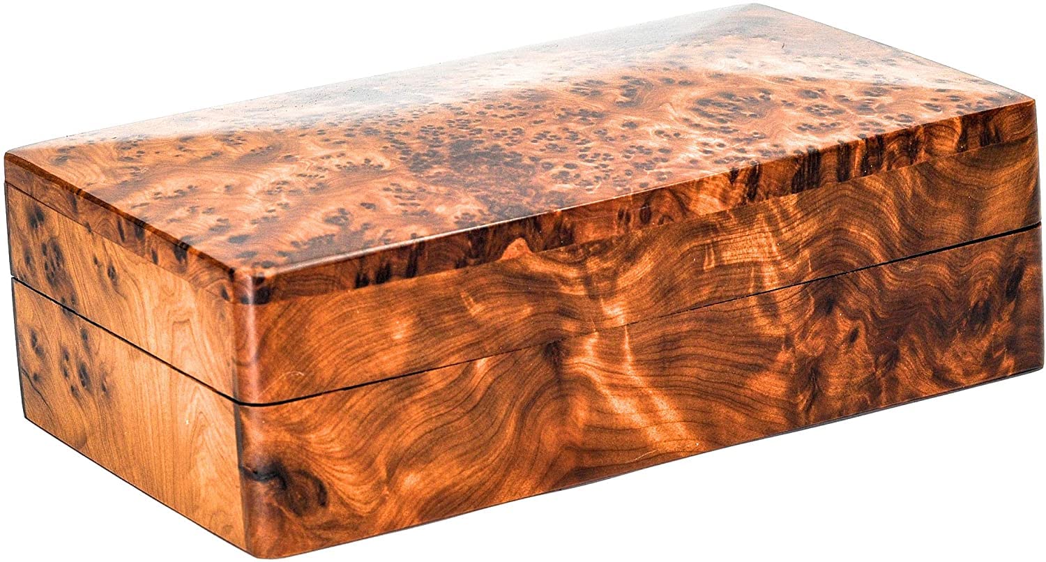Hand Carved Wooden Jewelry Box - Antique Multipurpose Keepsake Storage Organizer for Rings, Necklaces & Valuables - Decorative Home Decor & Gift Idea - Large Wooden Art Box (Medium Size) - Perfect for Bedroom Vanity, Dresser Top & Wedding Keepsakes