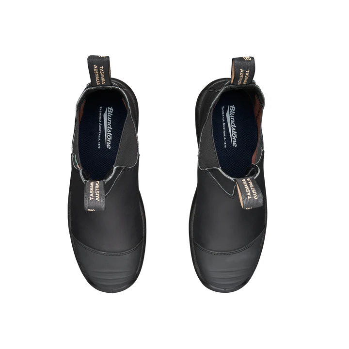Blundstone 168 Work & Safety Boots with Rubber Toe Cap - Black - Durable Steel Toe Work Boots for Construction, Warehouse & Outdoor Jobs