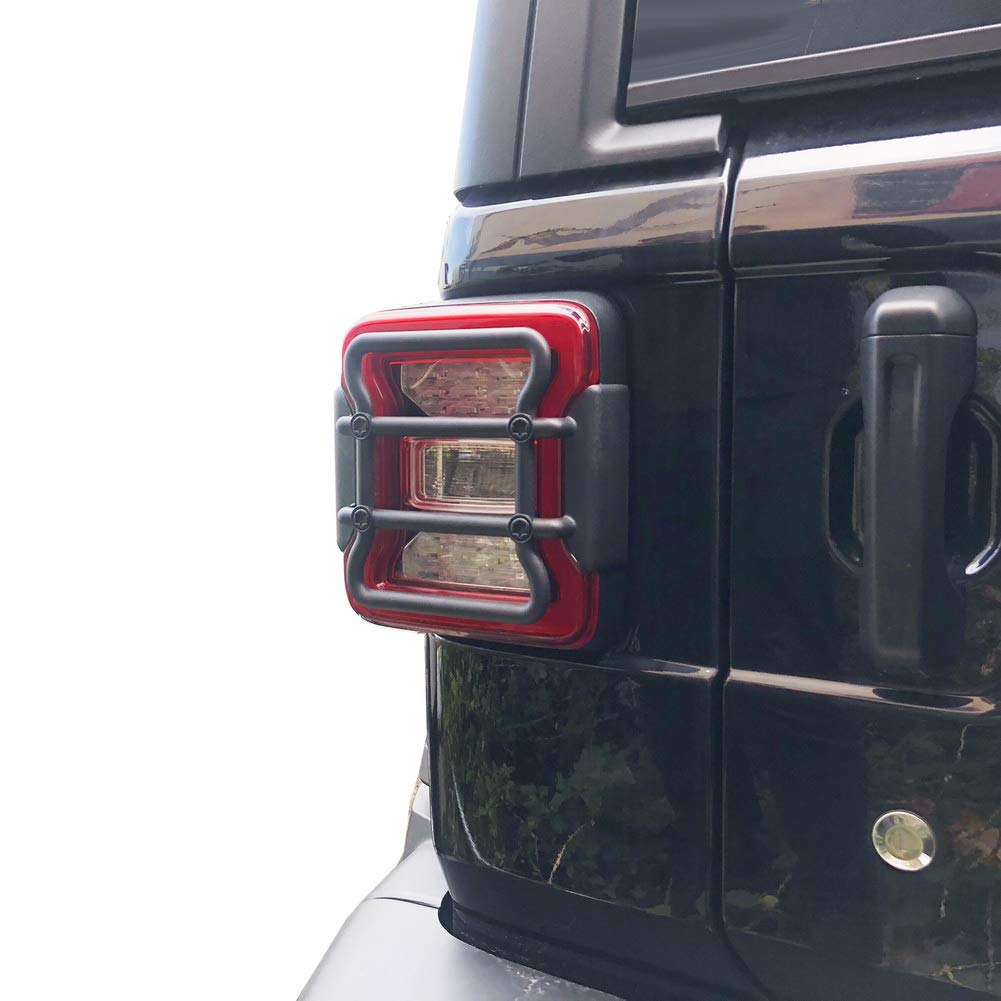 2018-2023 Jeep Wrangler JL Black Plastic Front Bumper Fog Light & Taillight Cover Trims - Durable Protector for Off-Road Adventures & Daily Driving