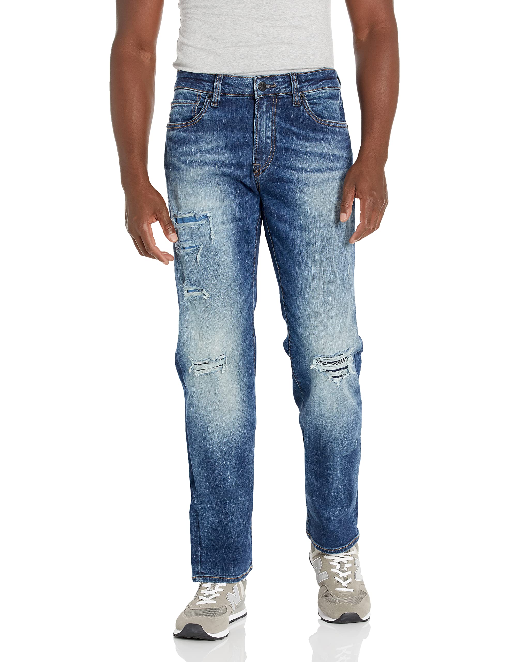 Buffalo David Bitton Men's Ben Relaxed Fit Tapered Leg Denim Jeans - Comfortable Casual Wear for Everyday Outfits & Weekend Style