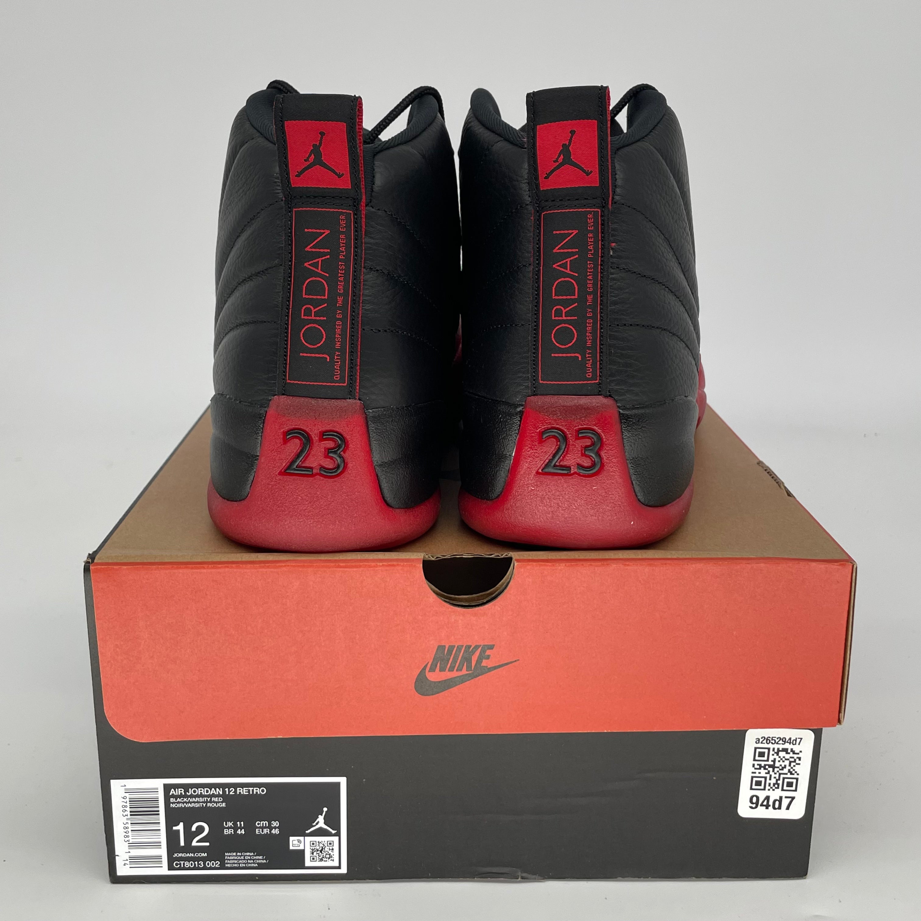Original Air Jordan 12 Retro 'Flu Game' Basketball Shoes - Men's Size 12 (CT8013-002) - Black/Red - Perfect for NBA Games, Streetwear & Sneaker Collectors