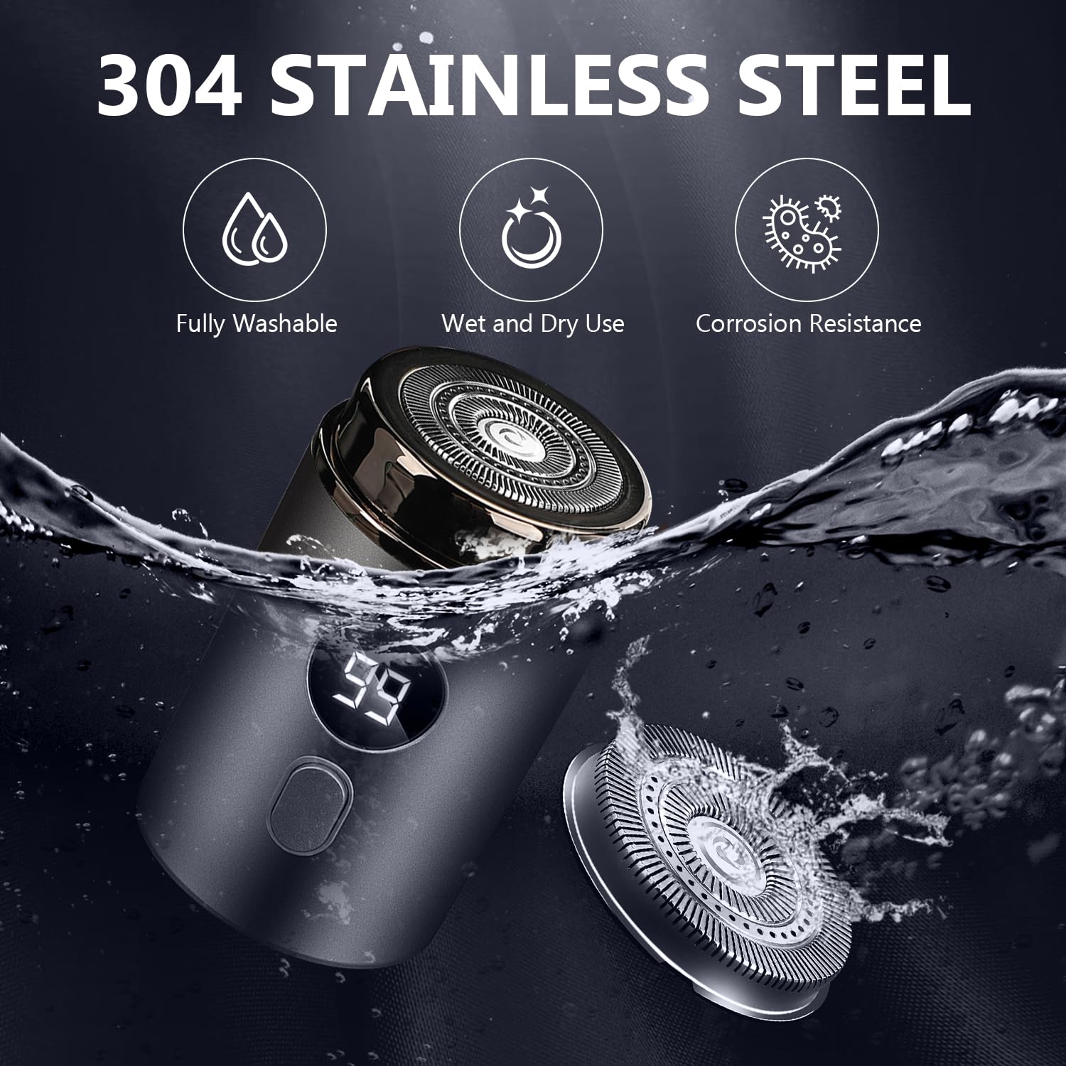 Skyworth Mini Portable Electric Shaver for Men - USB Rechargeable & Waterproof Travel Shaver - Perfect for Business Trips, Gym, and Daily Grooming On-The-Go