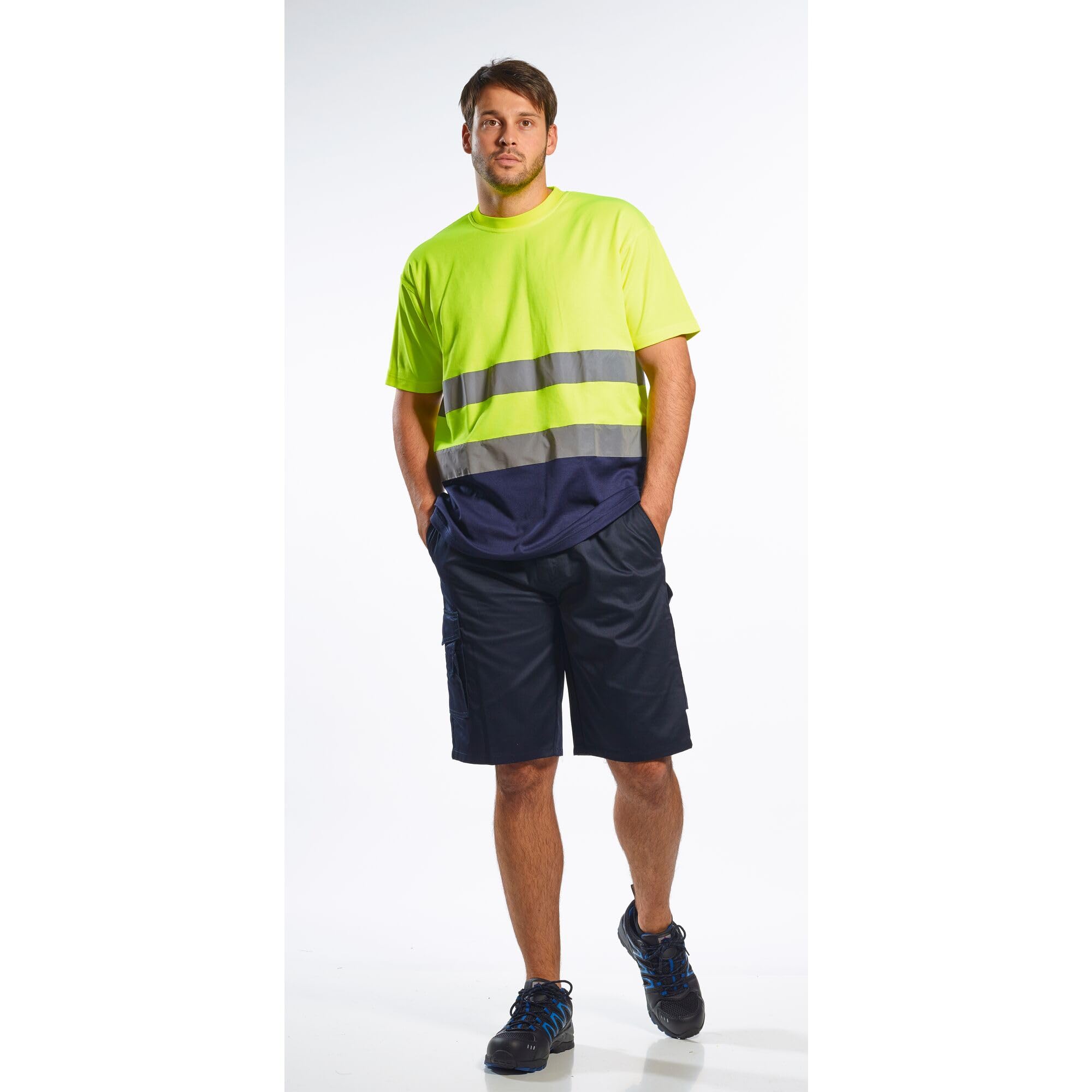 Portwest Men's Cargo Shorts - Durable Work Shorts with Multiple Pockets for Outdoor, Hiking & Construction | Comfortable & Breathable for Summer Wear