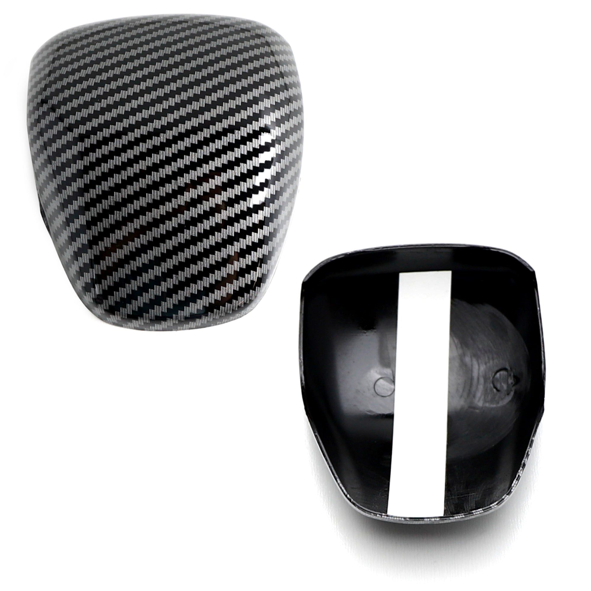 Gloss Black Carbon Fiber Shift Knob Cover for 2018-2023 Kia Stinger K8 - Upgrade Interior Accessory for Sporty Driving Experience