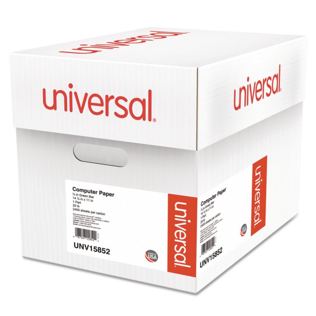 UNV15865 Universal® 1-Part Printout Paper - 2,400 Sheets per Carton | Multipurpose Printer Paper for Office, School & Home Use