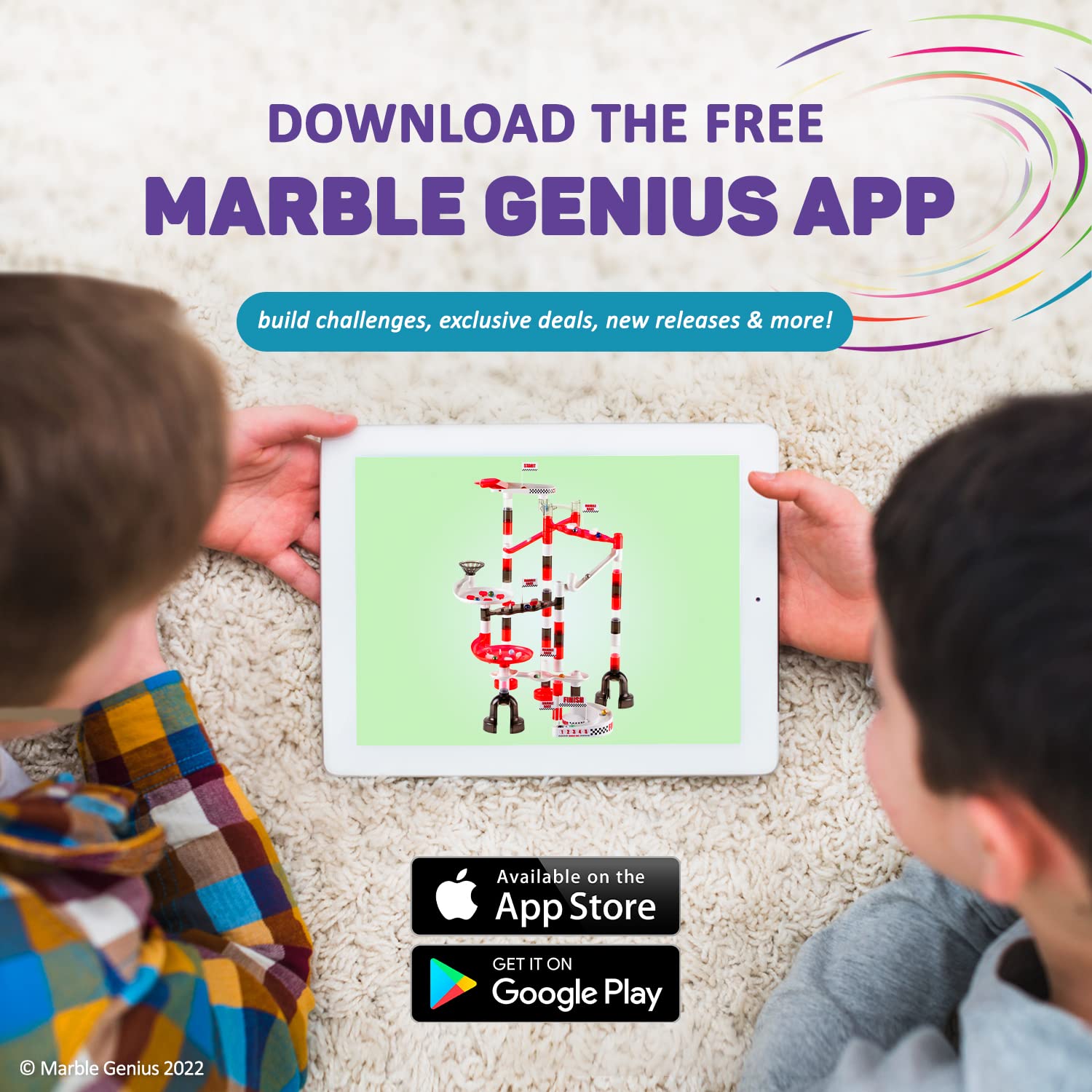 Marble Genius Marble Run Racing Set - 125-Piece STEM Building Toy for Kids | Educational Marble Maze Tower & Race Track Game | Creative Learning Gift for Boys & Girls | Perfect for Indoor Play, Birthday Parties & STEM Classroom Activities