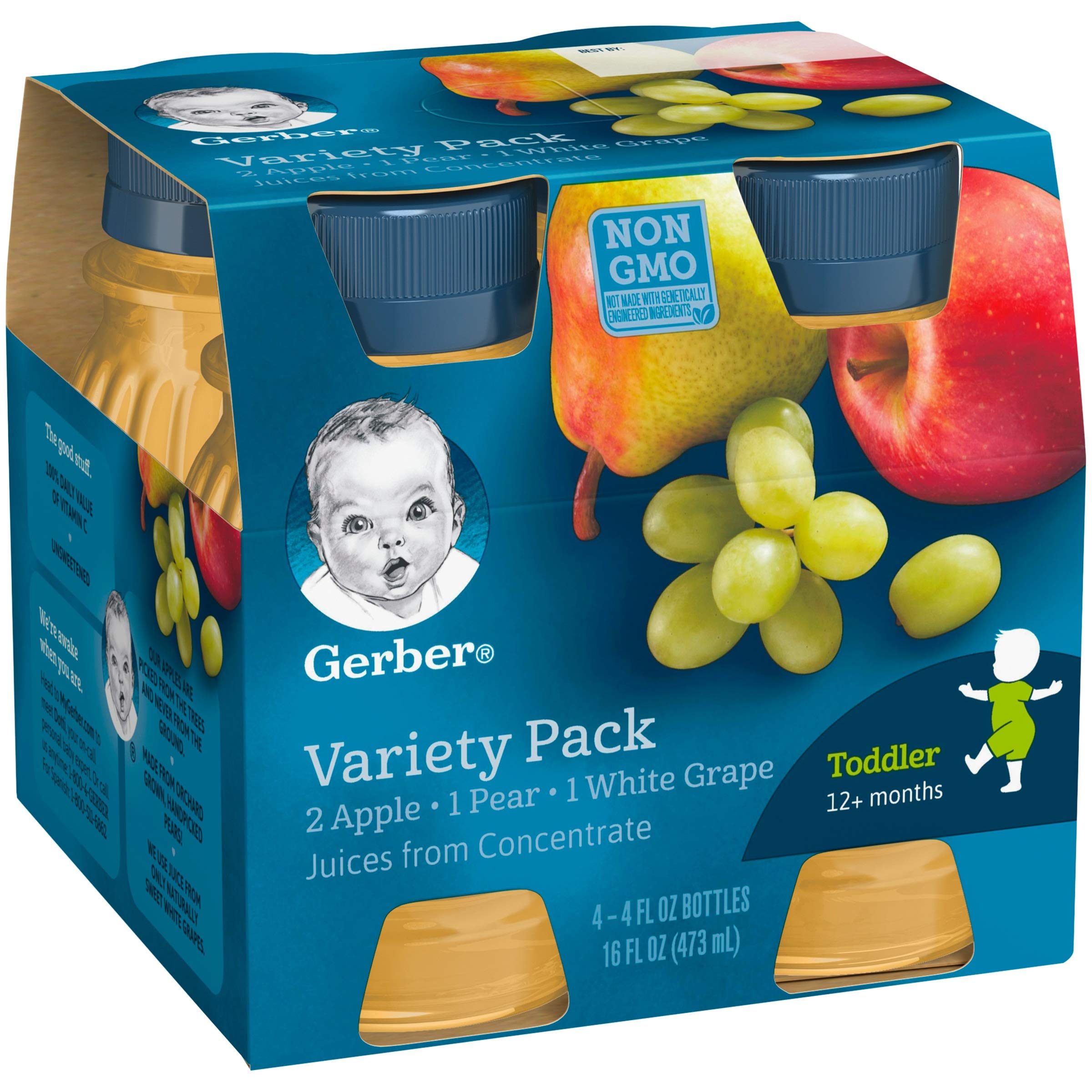 Gerber Fruit Juice Variety Pack - 2 Pack | Healthy Baby Snacks & Toddler Drinks for On-the-Go, Daycare & Travel