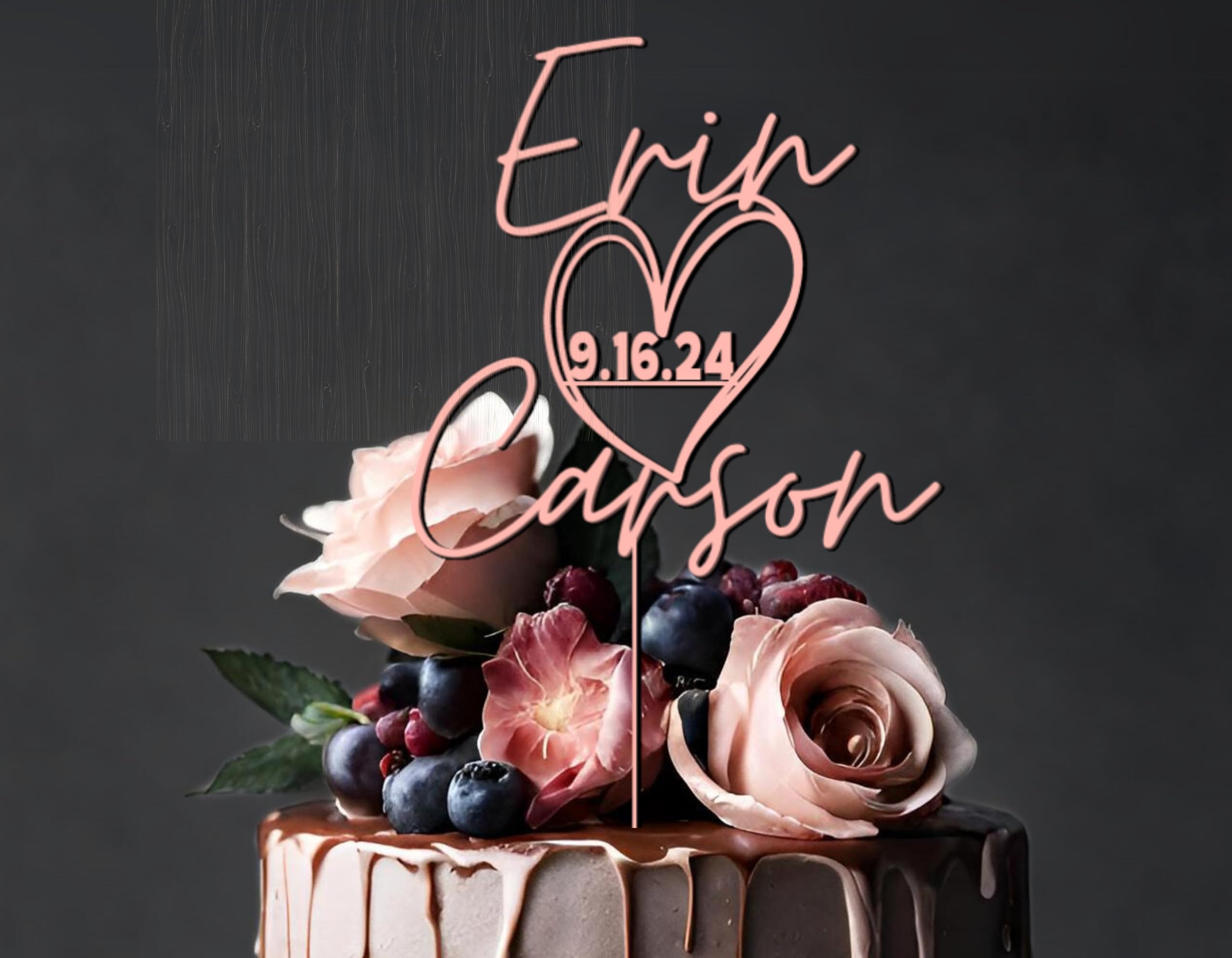 Personalized Wedding Cake Toppers - Custom Bride & Groom Name Cake Topper | Premium Baltic Birch Mr & Mrs Cake Decor | Anniversary & Engagement Party Decorations | Perfect for Weddings, Bridal Showers & Romantic Celebrations