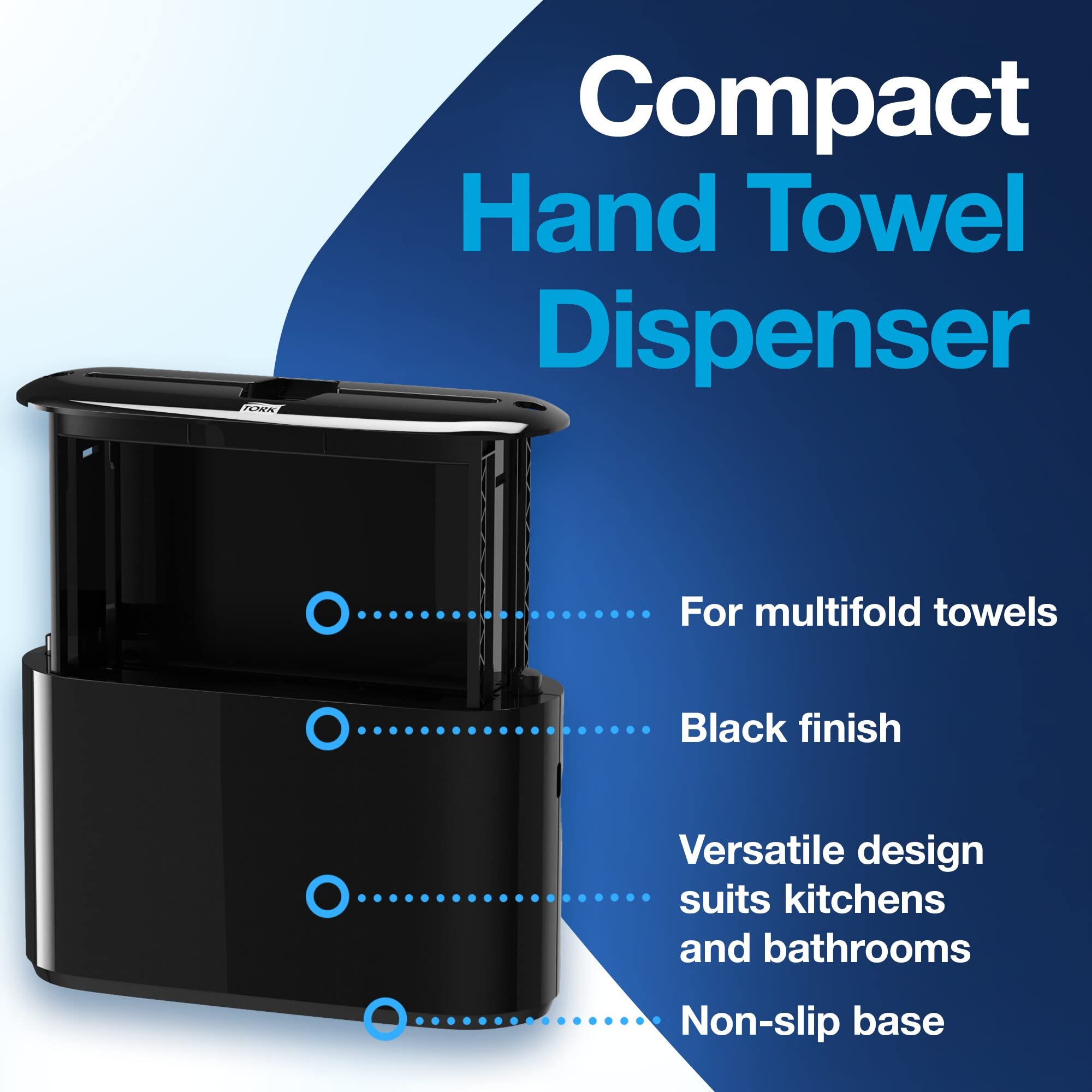 Tork Xpress Paper Towel Dispenser & Extra Soft Multifold Hand Towels - White with Blue Leaf Print | Commercial & Home Kitchen Use | High-Capacity & Hygienic Solution for Restaurants, Offices & Bathrooms