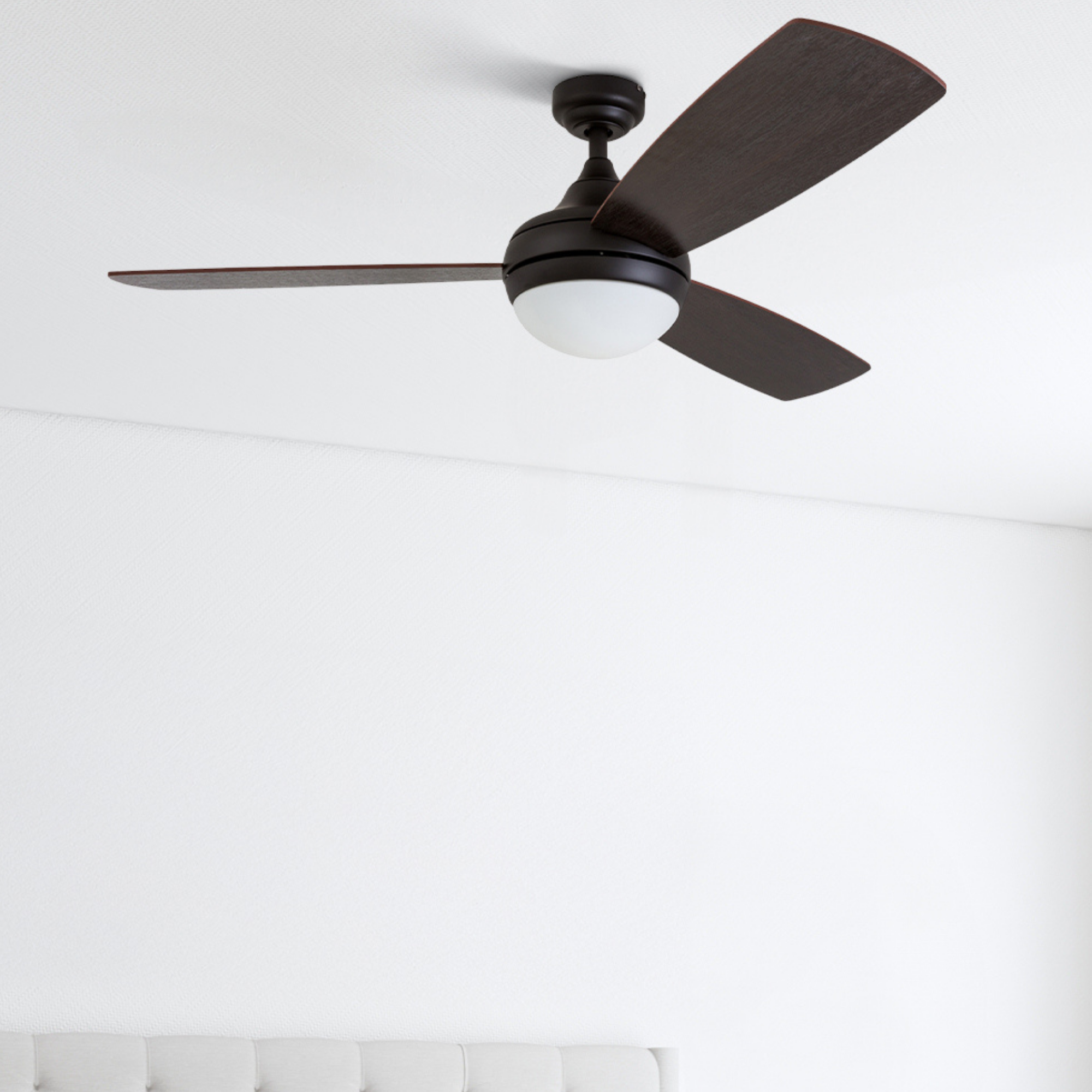 52 Inch Remote Control Ceiling Fan with Light - Espresso Brown Finish - Perfect for Living Room, Bedroom, and Office Spaces