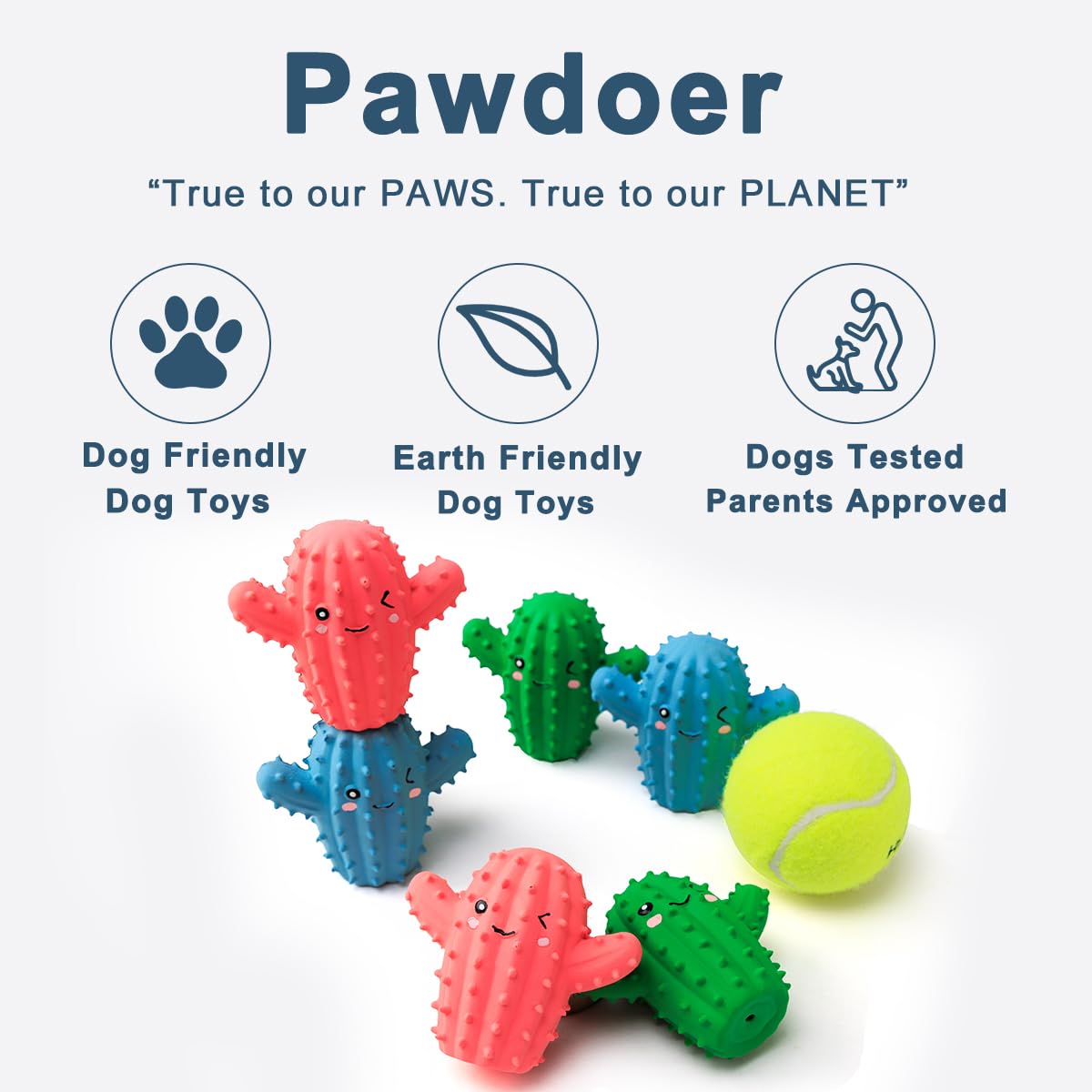 **Squeaky Dog Toys for Small Dogs & Puppies - Soft Latex Chew-Resistant Squeaky Ball, Cute Bouncing Cactus Pet Toy for Playtime & Training (Ideal for Indoor/Outdoor Fun & Teething Puppies)**