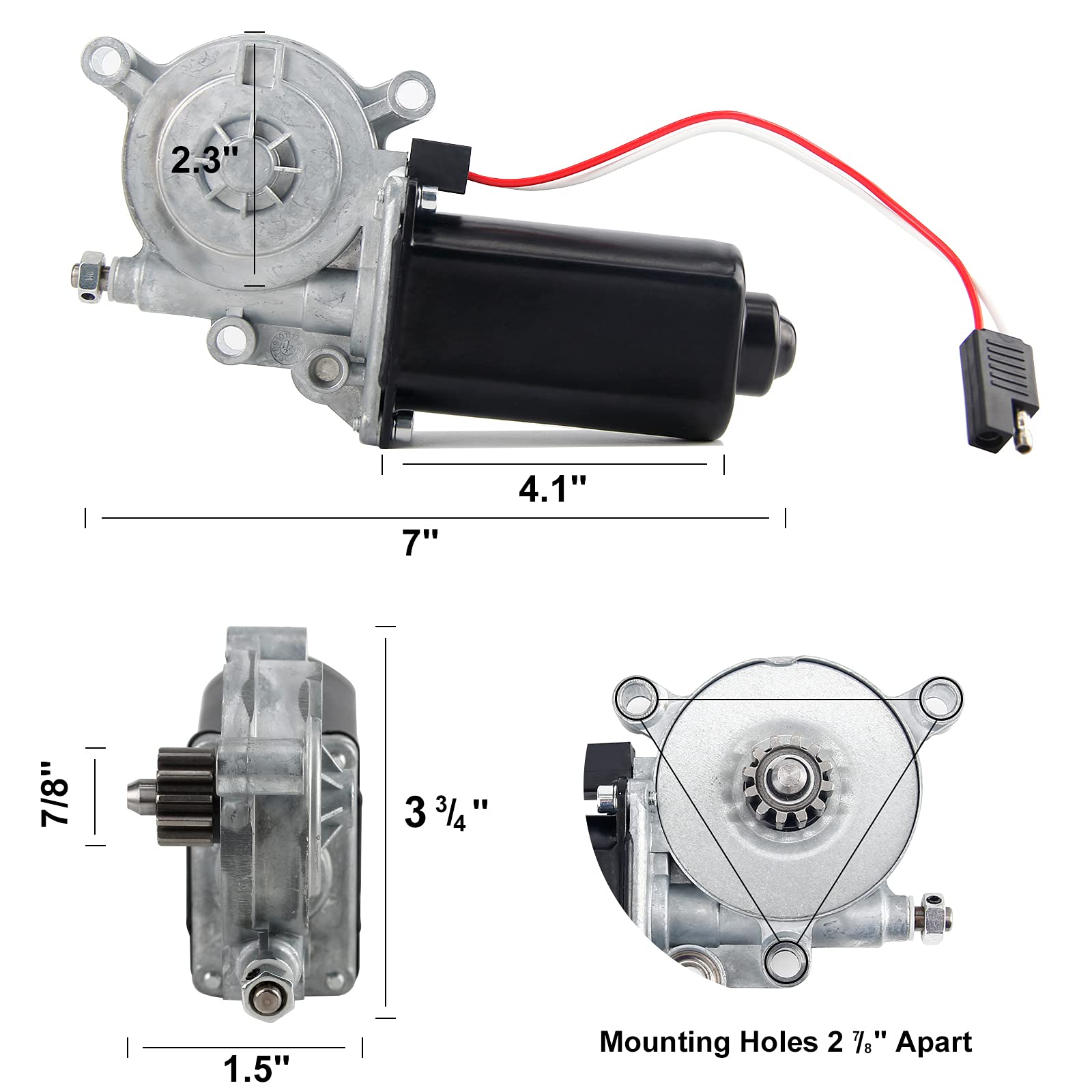 Universal 12V DC 75-RPM RV Power Awning Replacement Motor - Compatible with Solera & Most RV Awnings | Durable RV Accessory for Outdoor Shade & Weather Protection