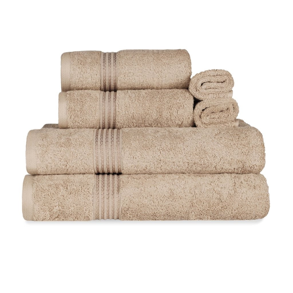 Premium 6-Piece Egyptian Cotton Towel Set - Ultra Soft, Highly Absorbent Bath Towels for Spa, Hotel & Luxury Home Use