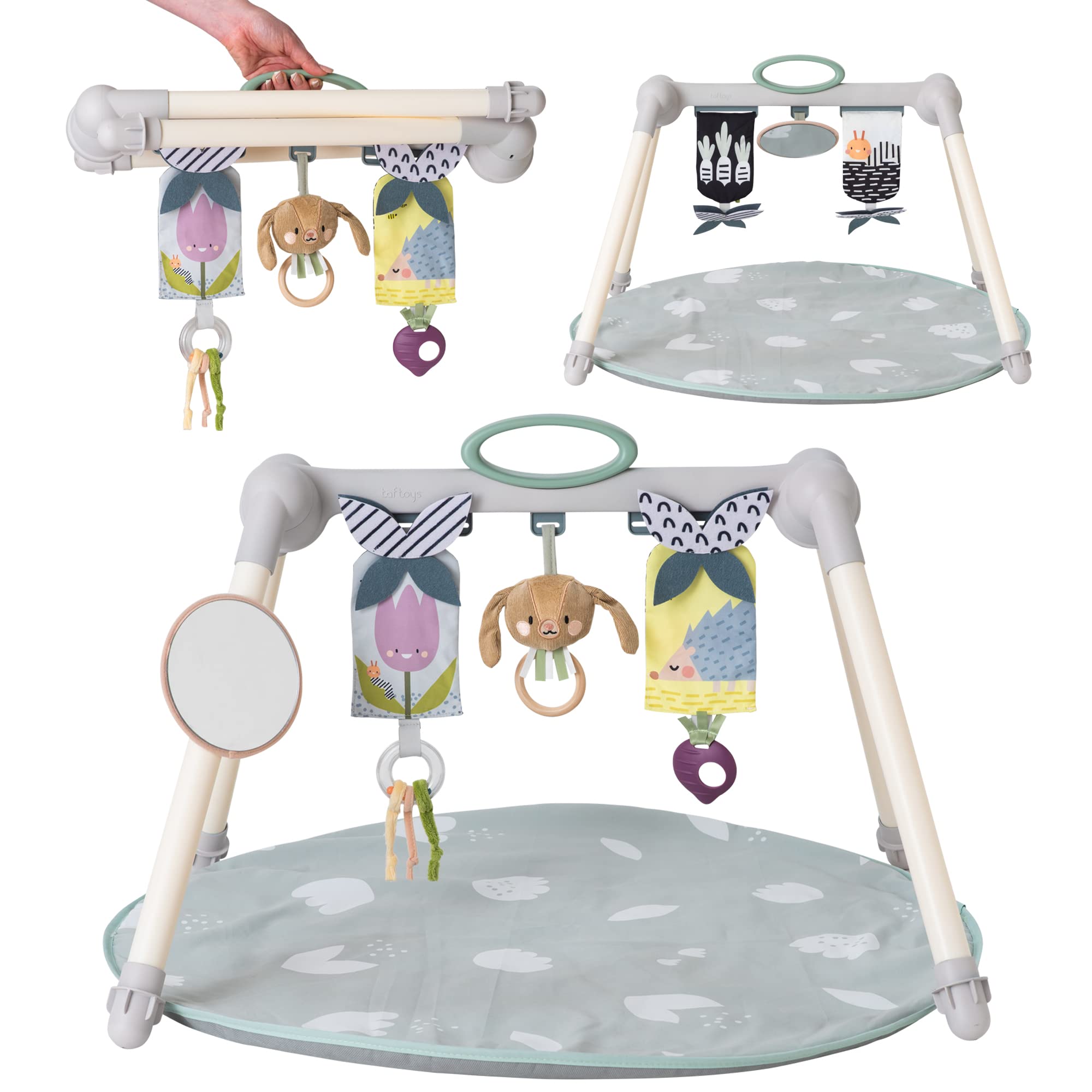 Taf Toys Urban Garden Foldable Baby Activity Gym - Soft Playmat with Hanging Toys for Newborns & Infants | Perfect for Tummy Time, Sensory Play & Early Development